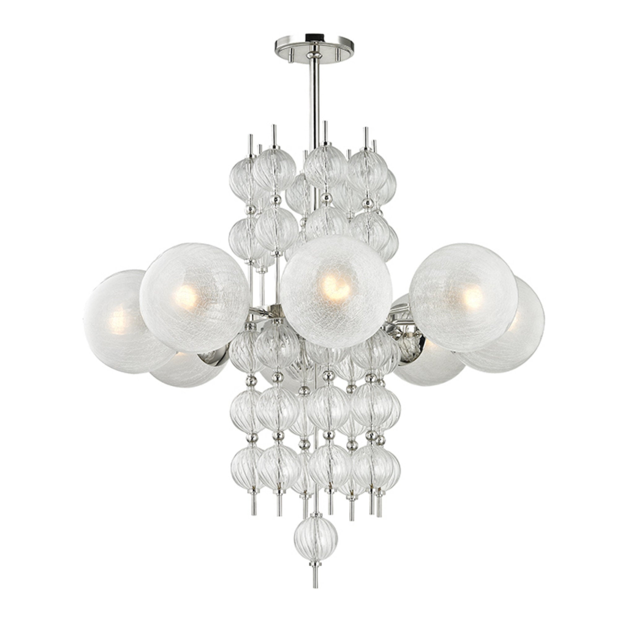 Calypso 8 Light Chandelier in Polished Nickel by Corey Damen Jenkins