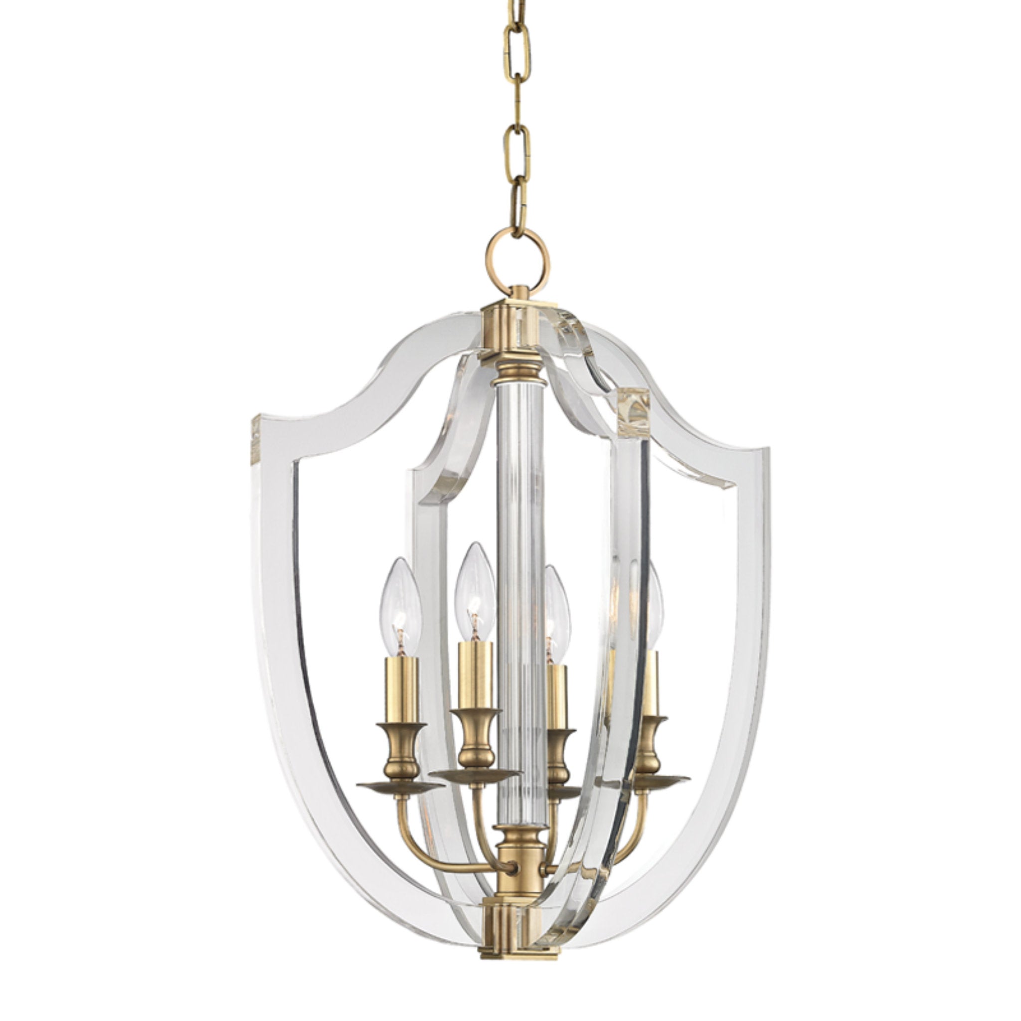 Arietta 4 Light Pendant in Aged Brass