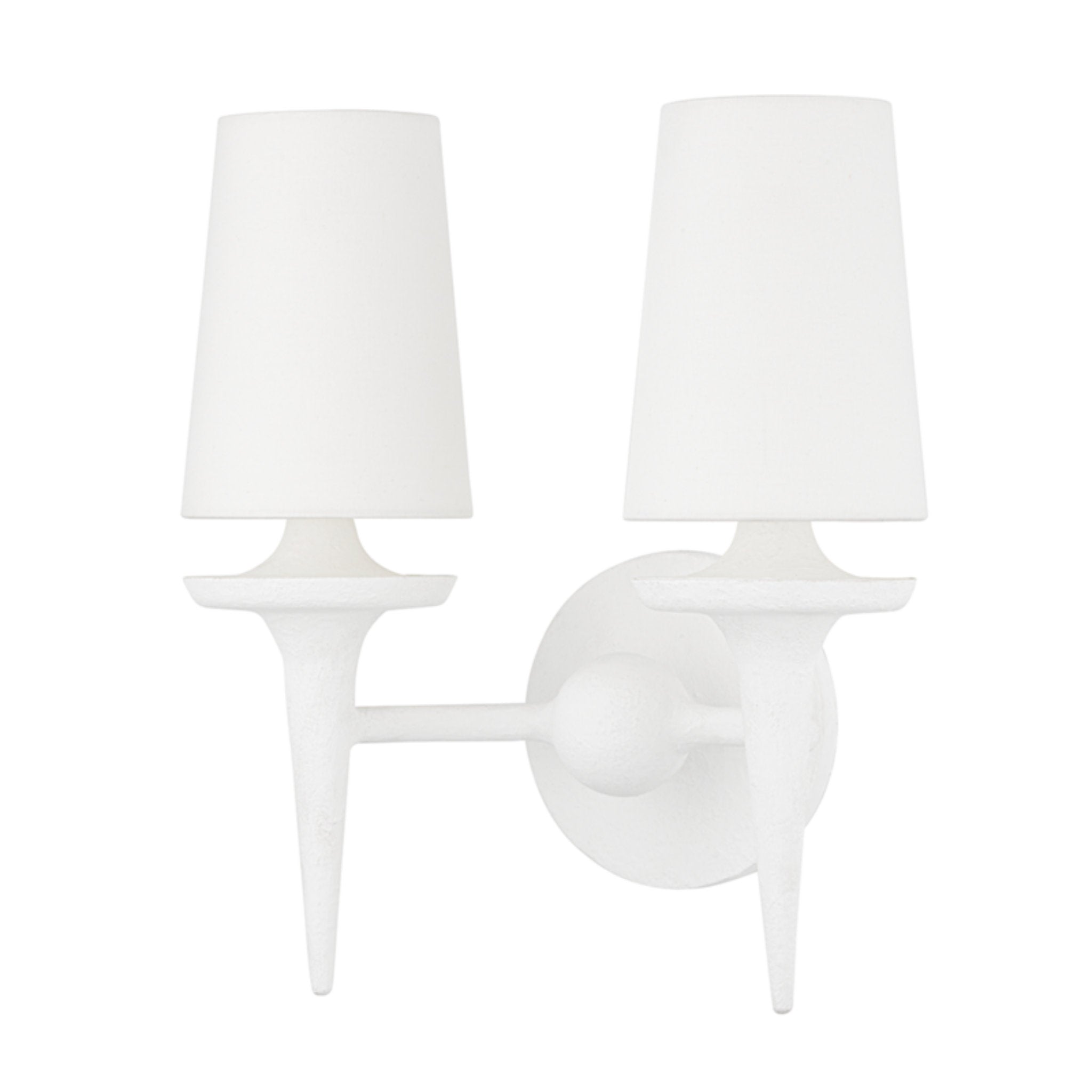 Torch 2 Light Wall Sconce in White Plaster