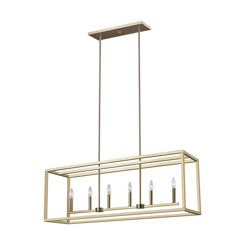 Generation Lighting 6634506-848 Sea Gull Moffet Street 6 Light Pendant in  Satin Bronze