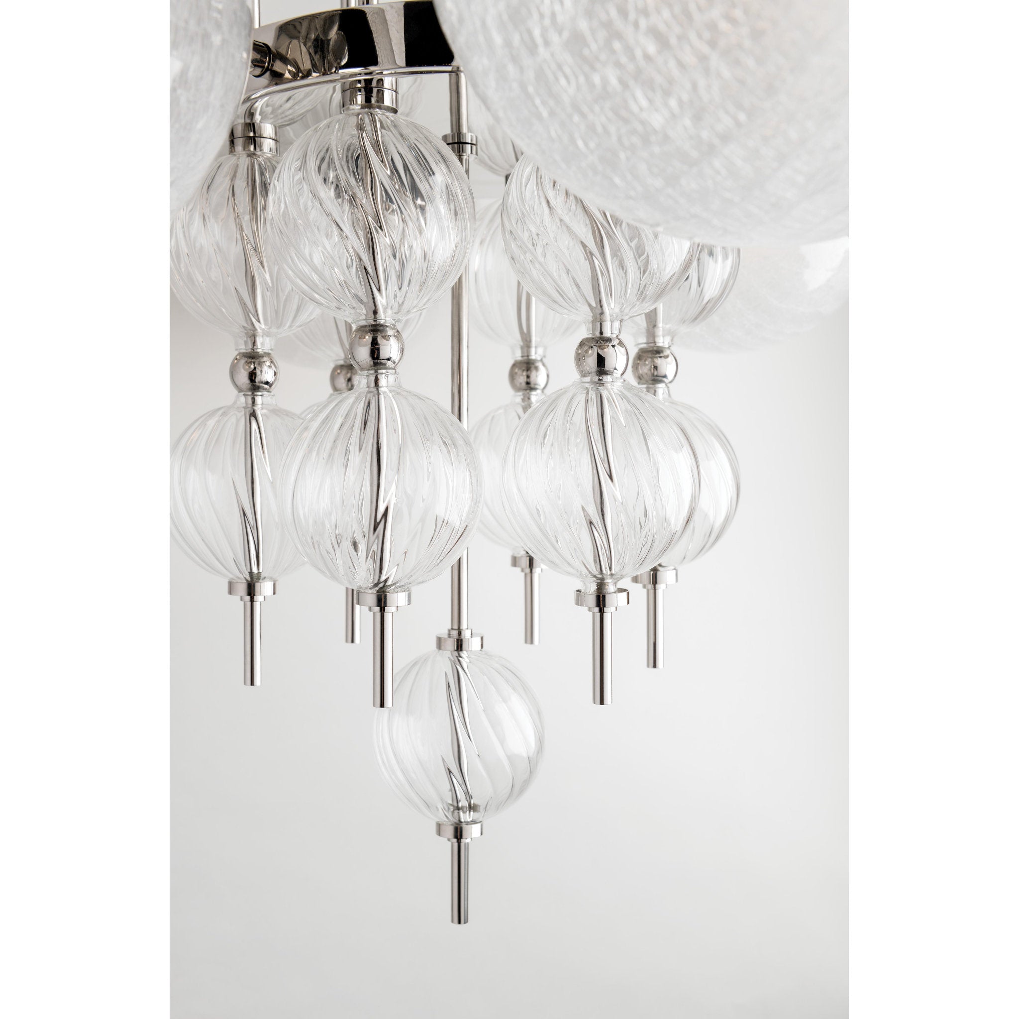 Calypso 8 Light Chandelier in Polished Nickel by Corey Damen Jenkins