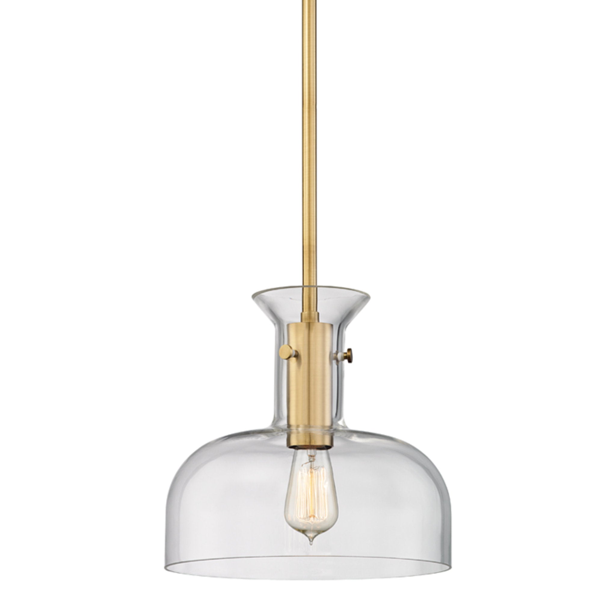 Coffey 1 Light Pendant in Aged Brass