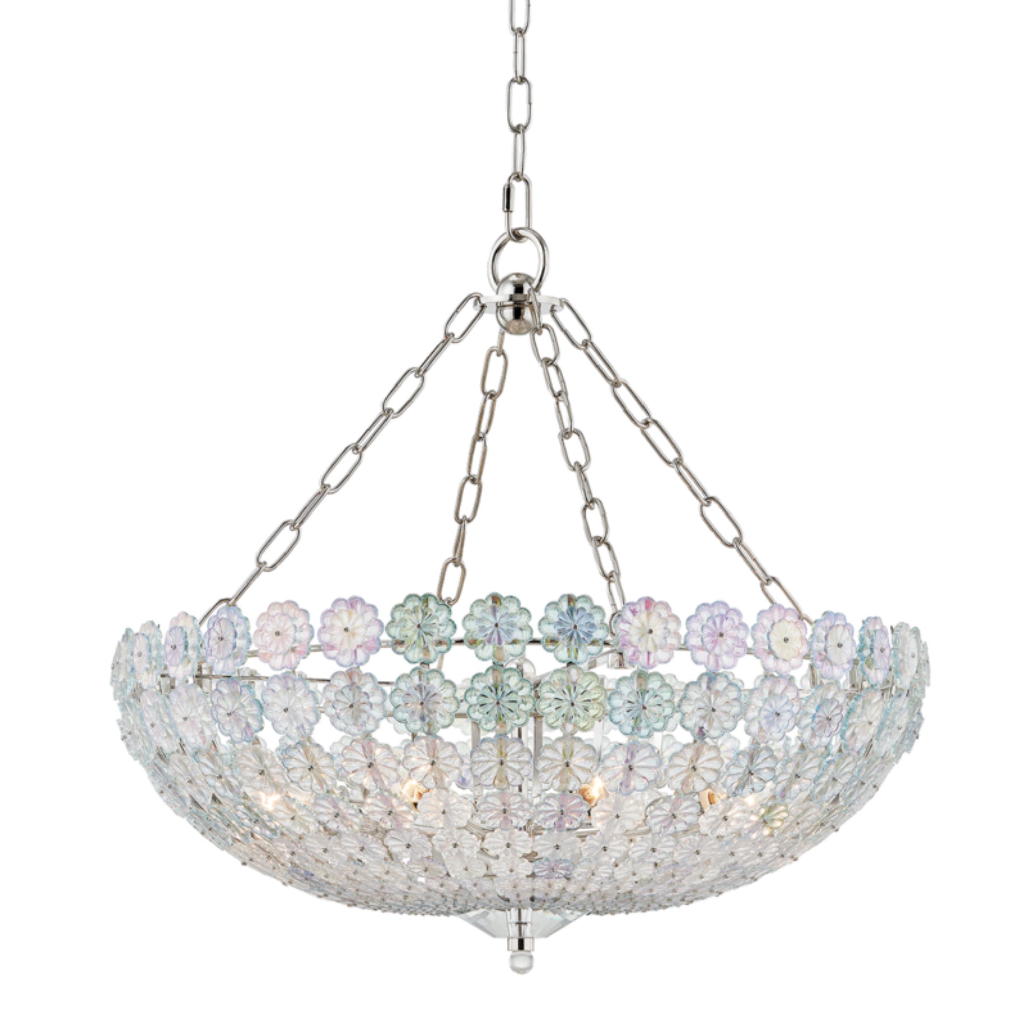 Floral Park 8 Light Chandelier in Polished Nickel