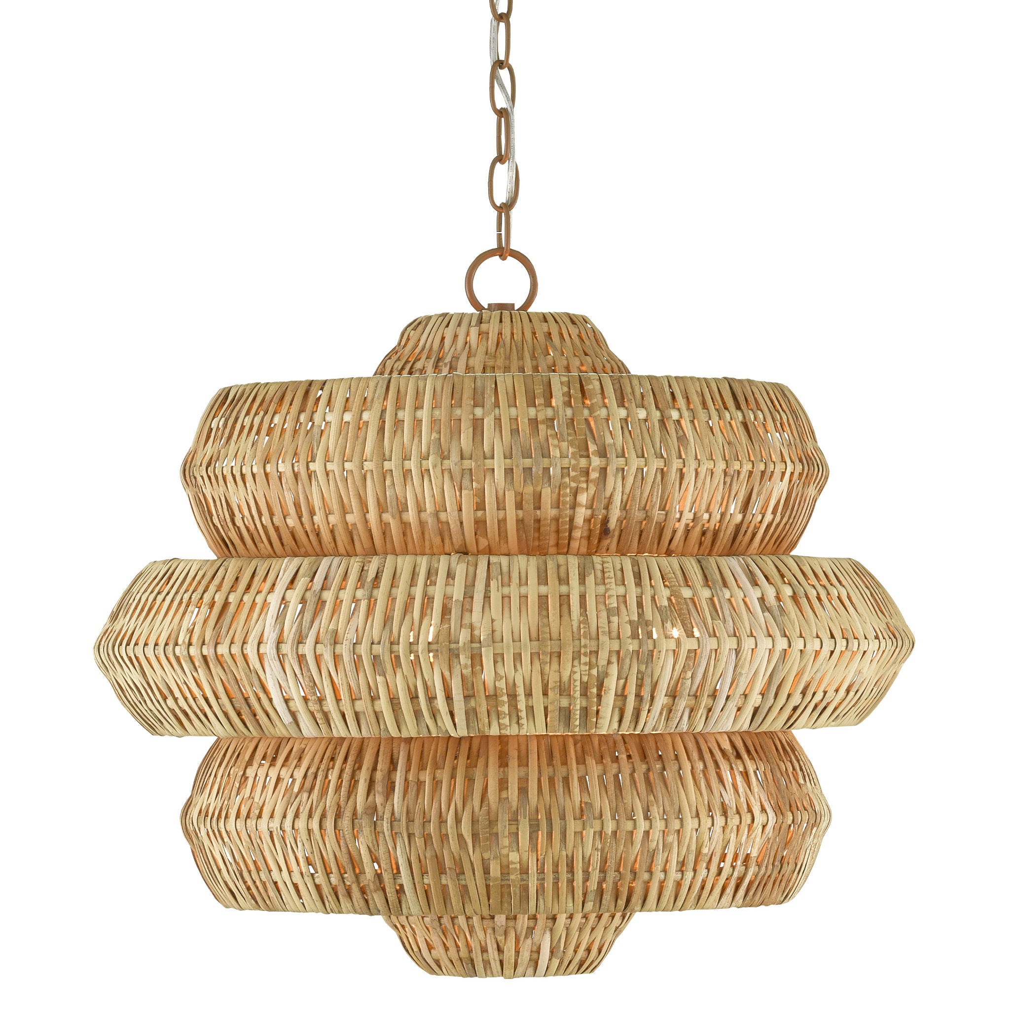 Antibes Small Natural Chandelier - Khaki/Natural Rattan