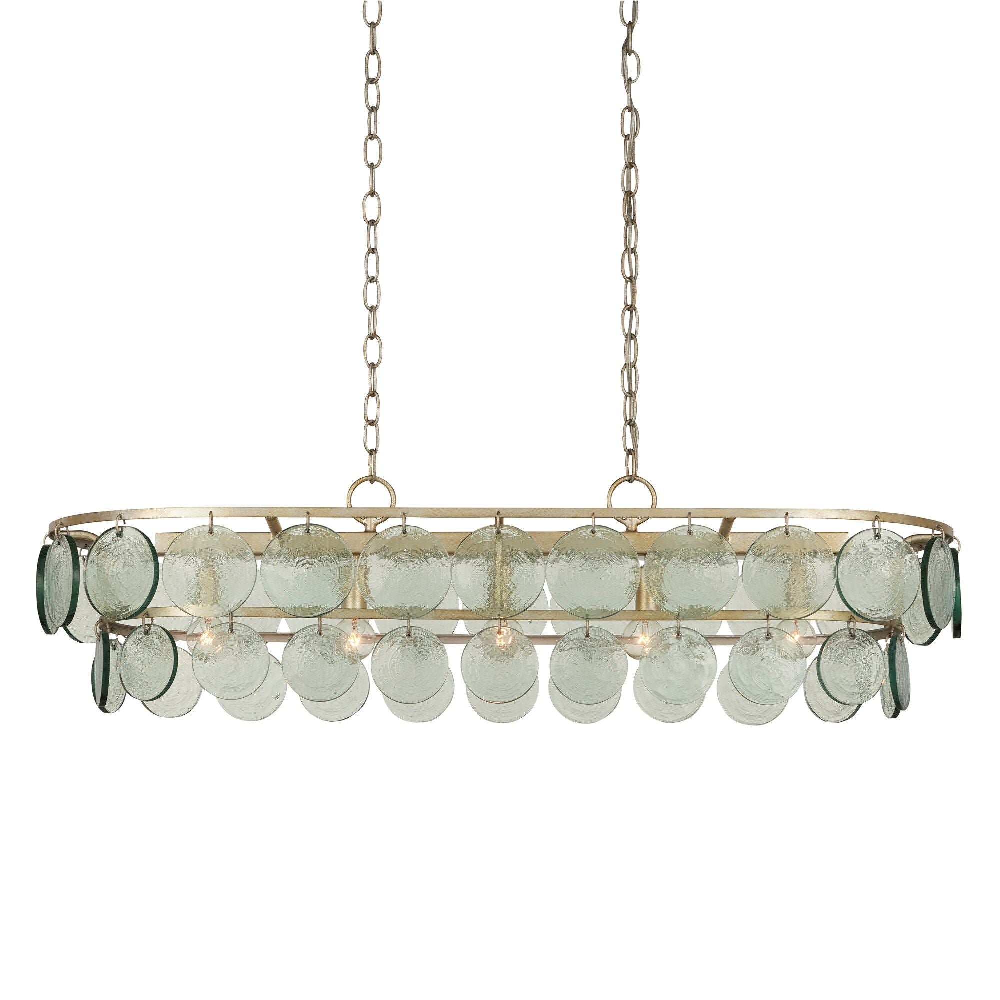 Settat Recycled Glass Chandelier - Silver Leaf/Clear