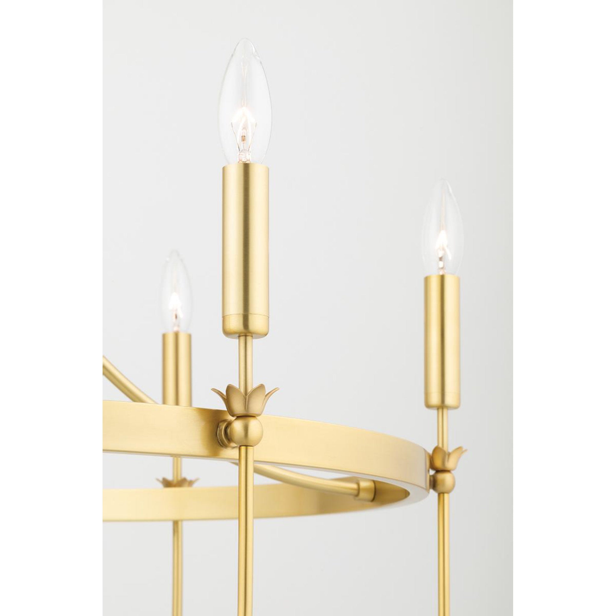 Gates 6 Light Chandelier in Aged Brass