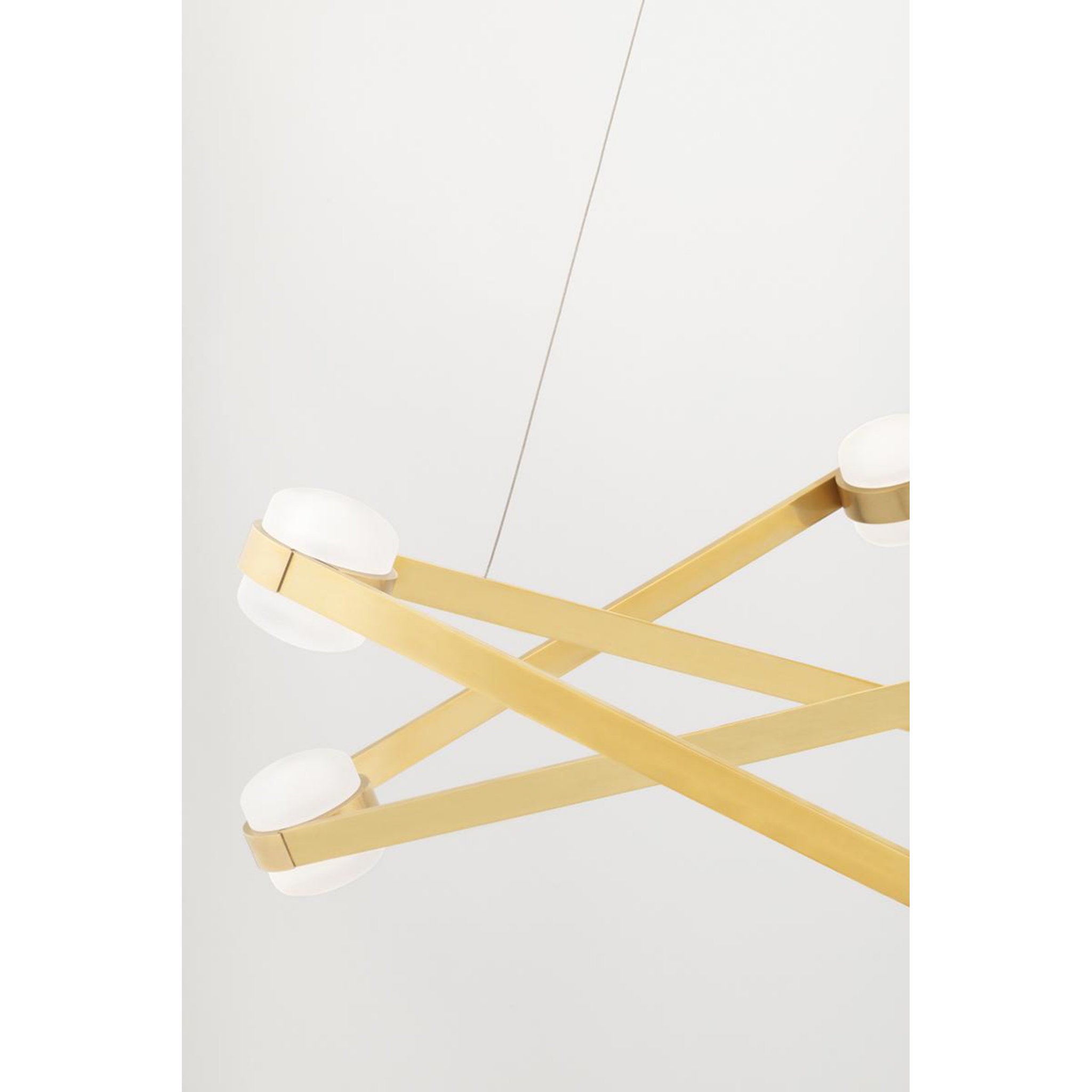 Orbit 6 Light Chandelier in Aged Brass