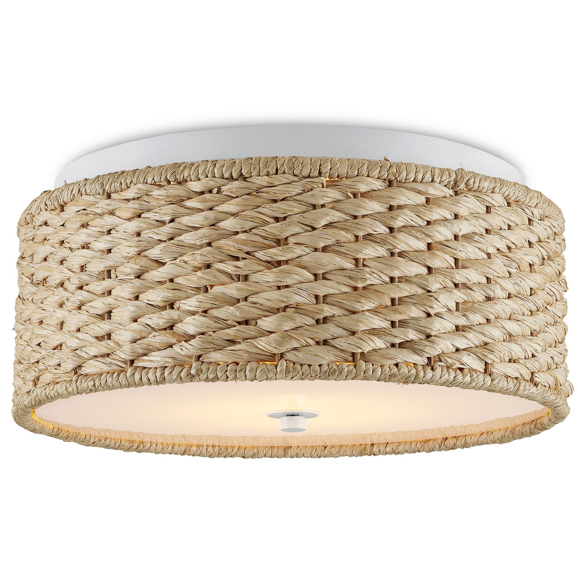 Colchester Raffia Flush Mount - Natural/White