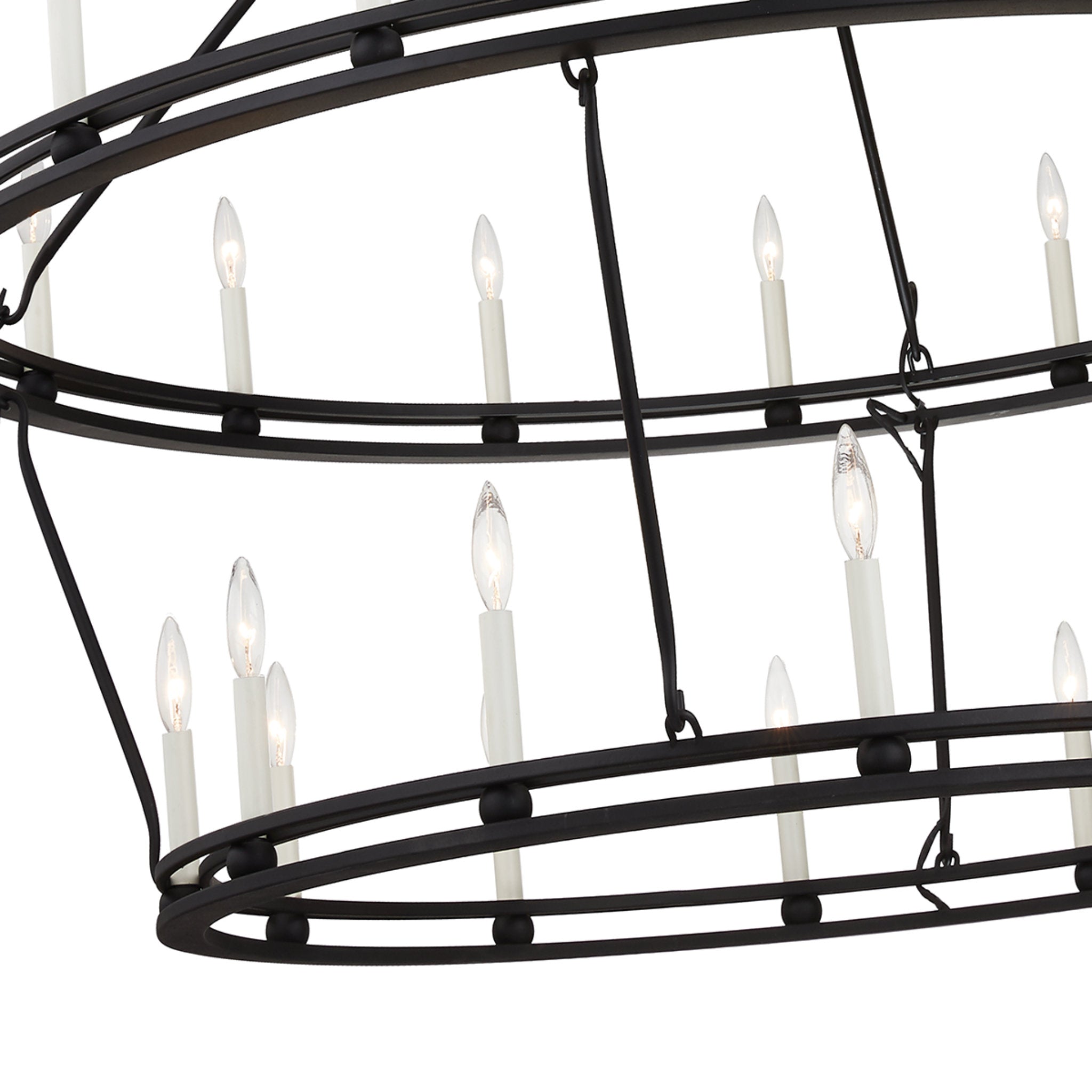 Sutton Chandelier 28-Light LED in  Textured Black L61 x W61 x H49