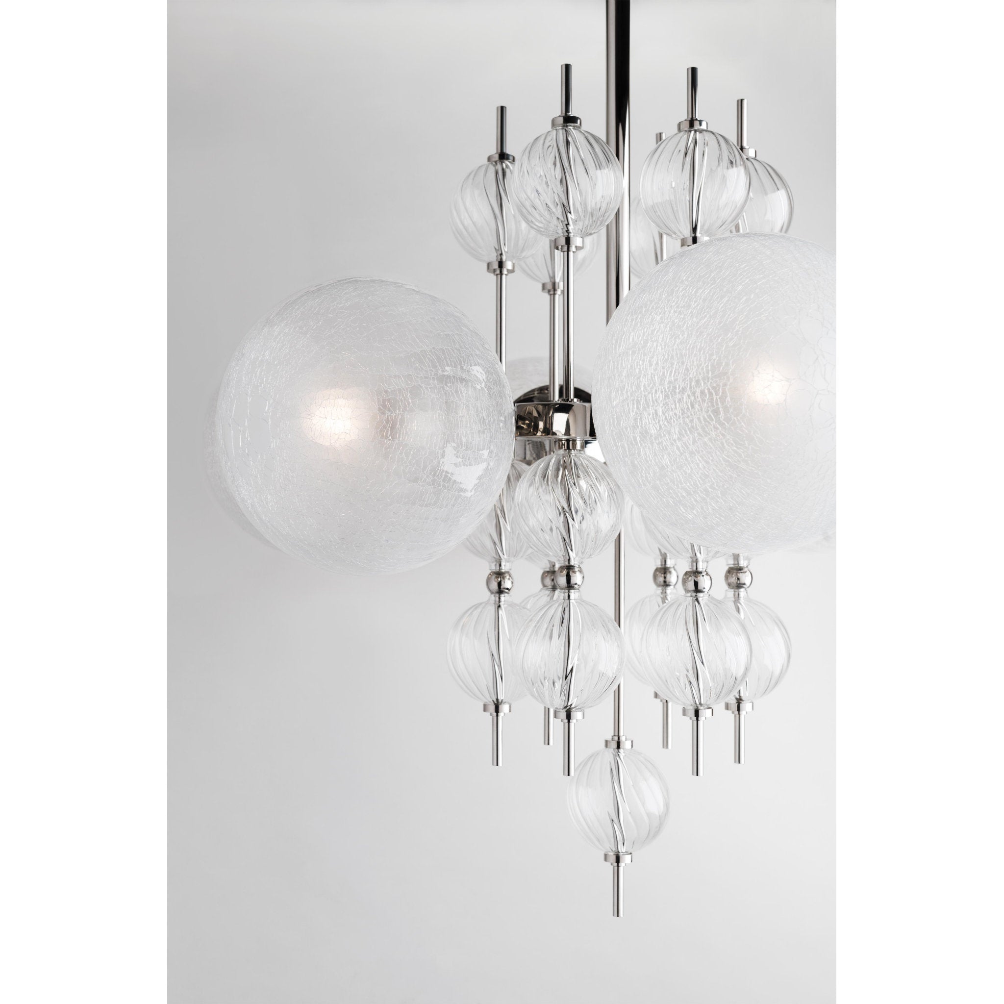 Calypso 8 Light Chandelier in Polished Nickel by Corey Damen Jenkins