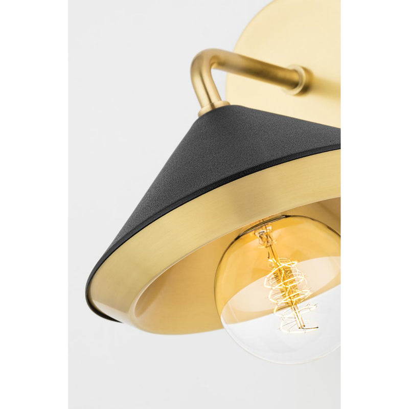 Marnie 1 Light Pendant in Aged Brass/Black – Foundry Lighting