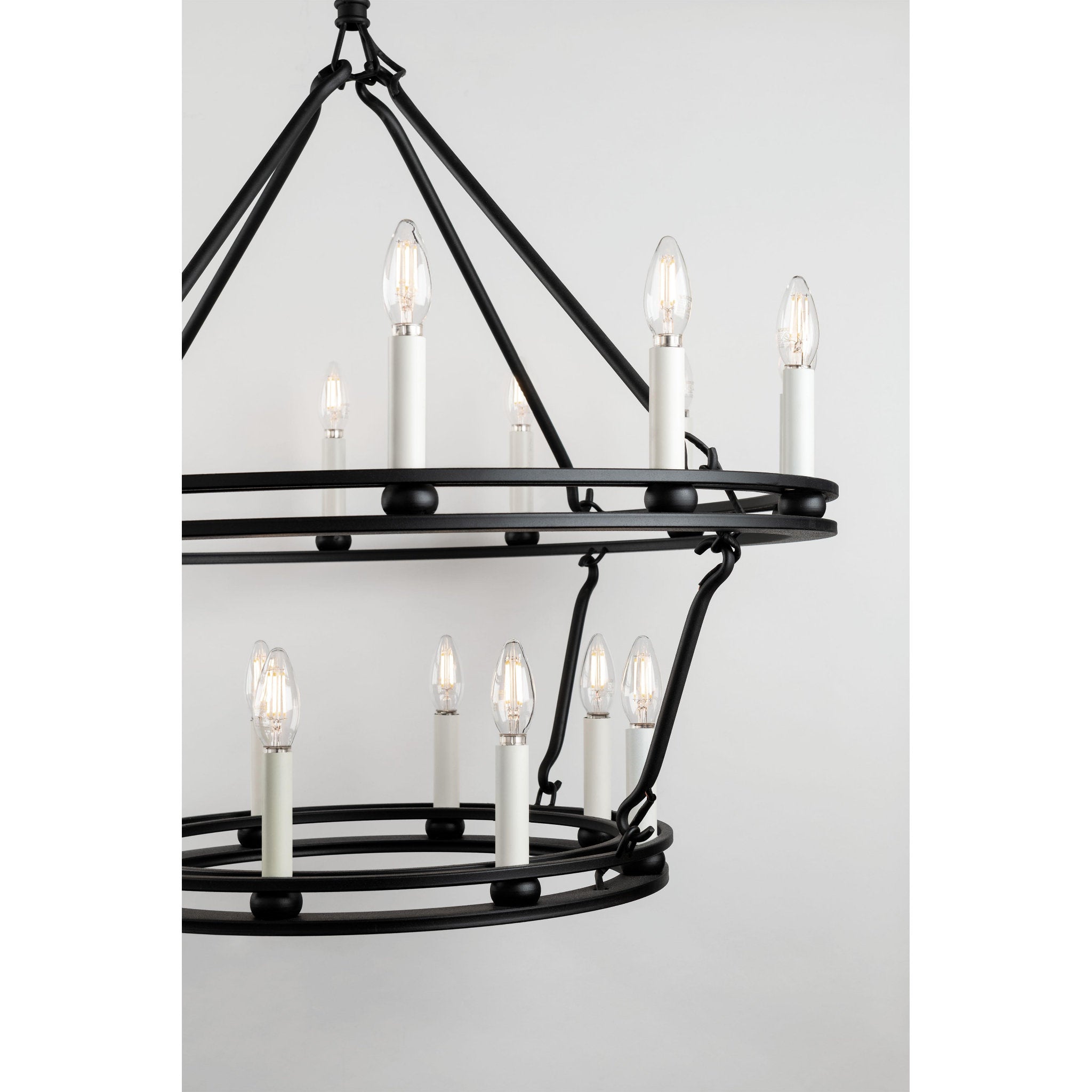 Sutton Chandelier 28-Light LED in  Textured Black L61 x W61 x H49