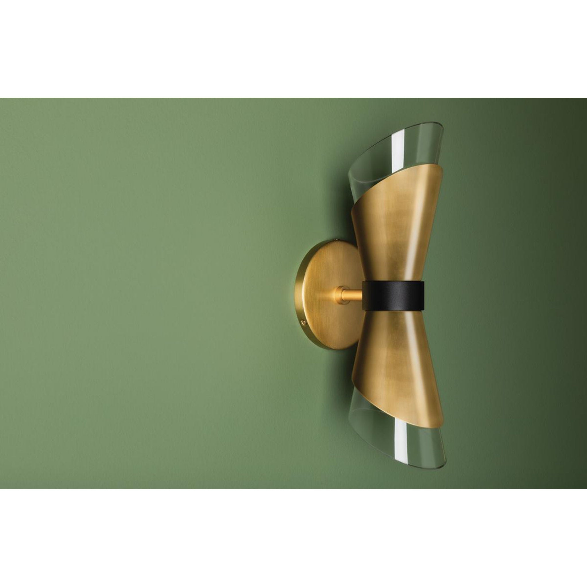 Angie 2-Light Wall Sconce in Polished Nickel/Black