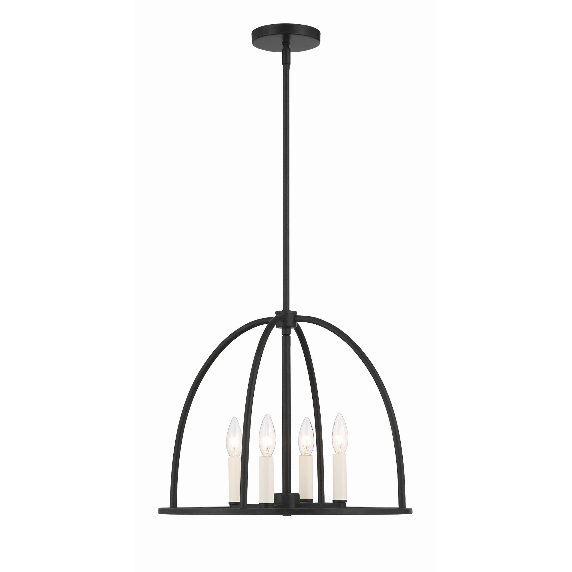 Abbott 4 Light Black Chandelier 18.25"W x 14.75"H x 18.25"D