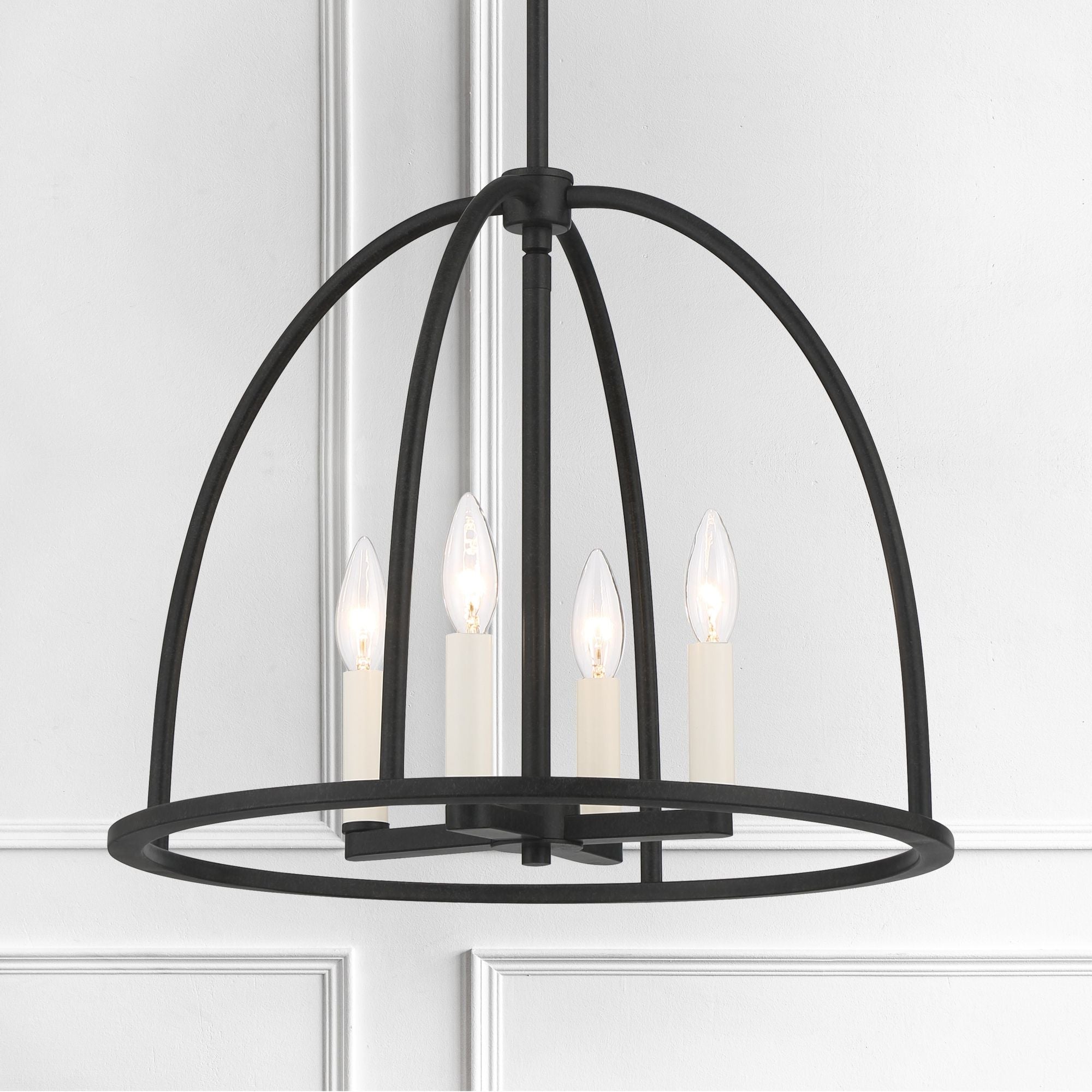 Abbott 4 Light Black Chandelier 18.25"W x 14.75"H x 18.25"D