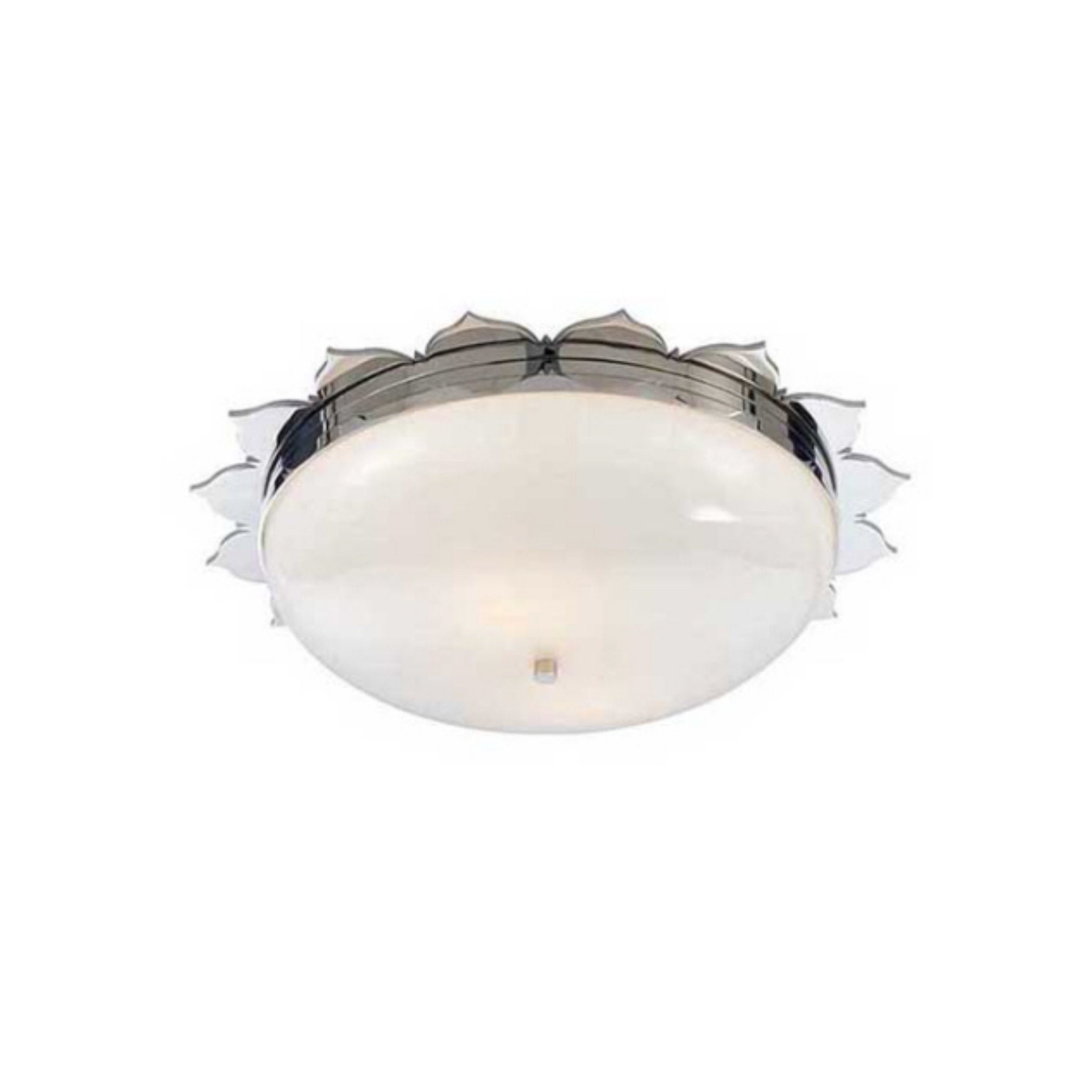 Alexa Hampton Rachel Large Flush Mount in Polished Nickel with White Glass