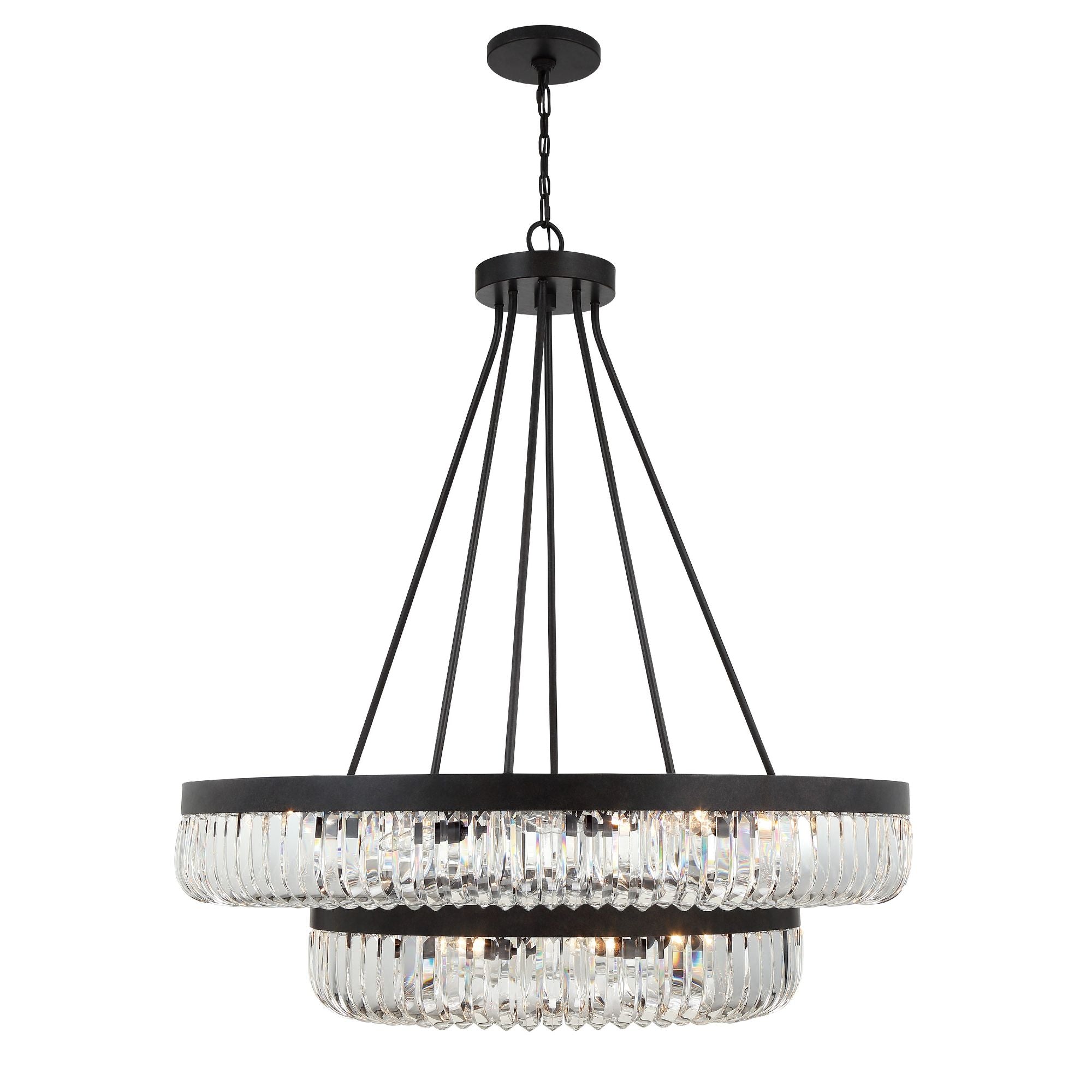 Alister 26 Light Charcoal Bronze Chandelier Hand Cut Crystal 42"W x 47"H x 42"D