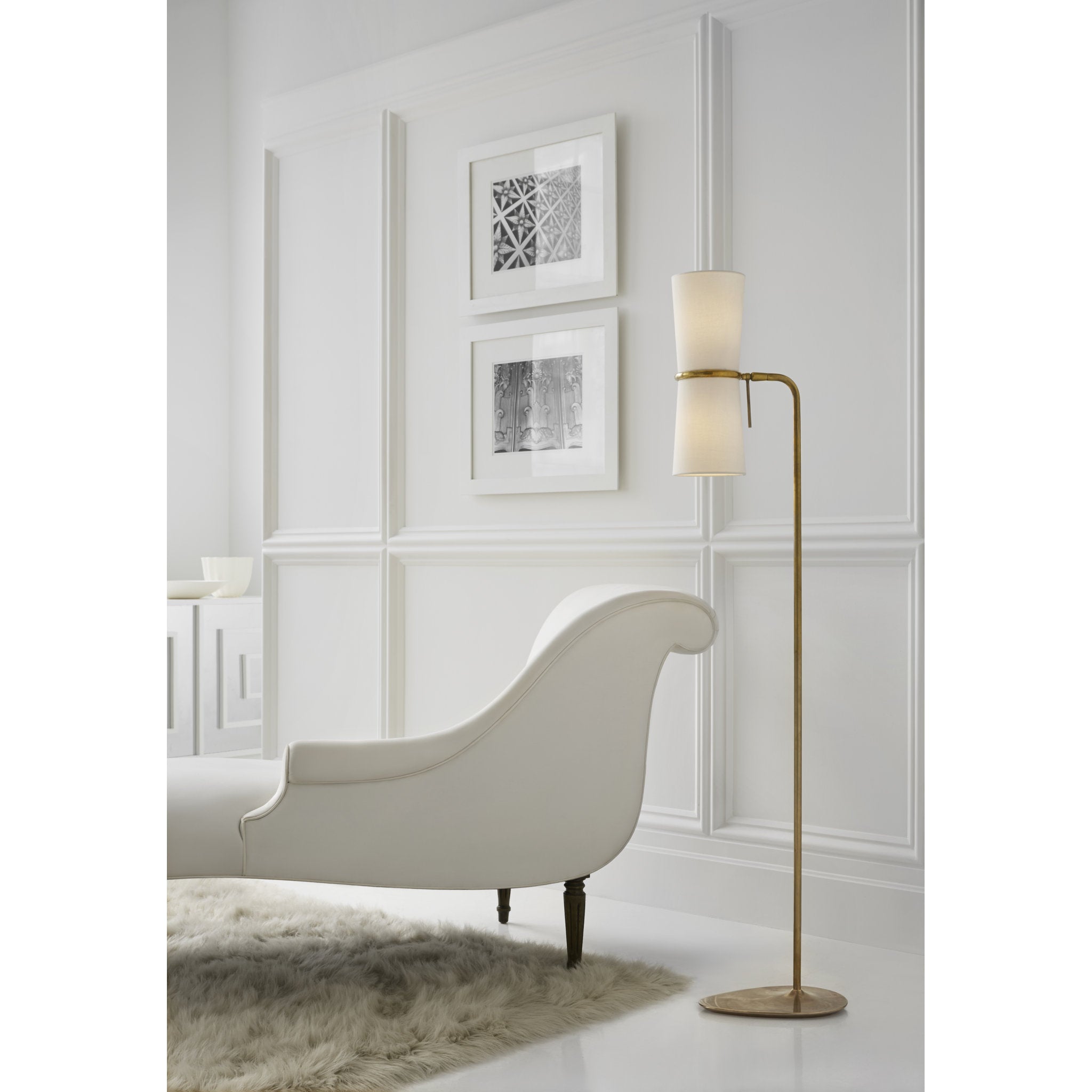 AERIN Clarkson Floor Lamp in Hand Rubbed Antique Brass with