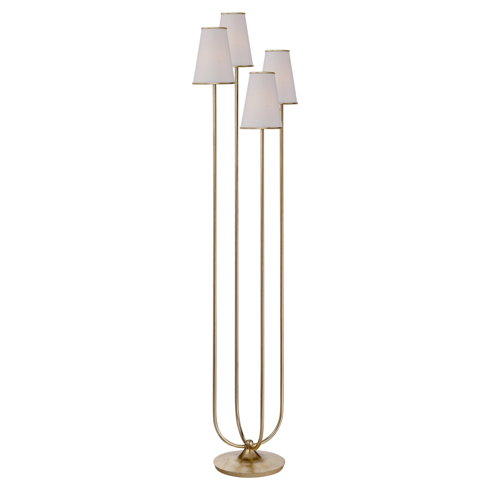 AERIN Montreuil Floor Lamp in Gild with Linen Shades