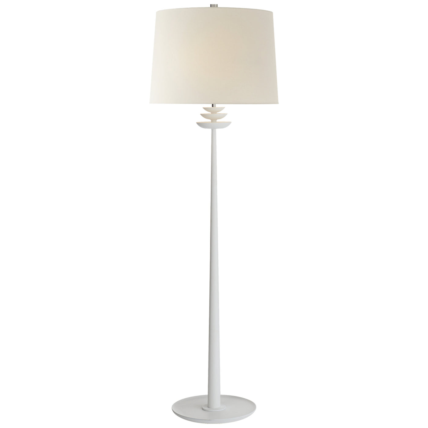 AERIN Beaumont Floor Lamp in White with Linen Shade