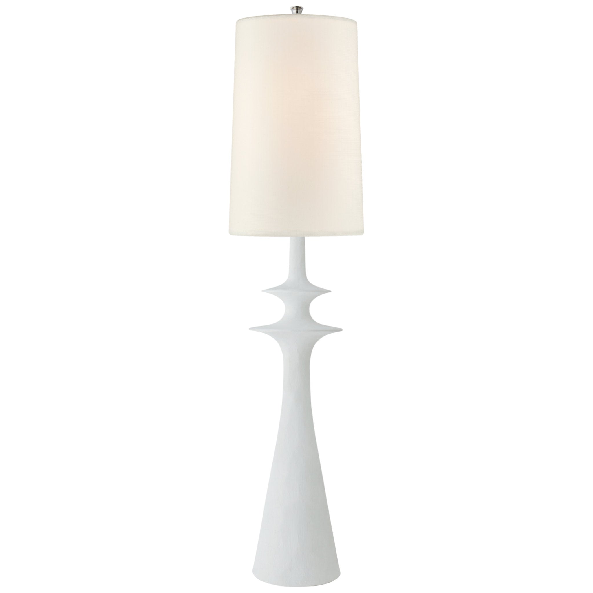 AERIN Lakmos Floor Lamp in Plaster White with Linen Shade