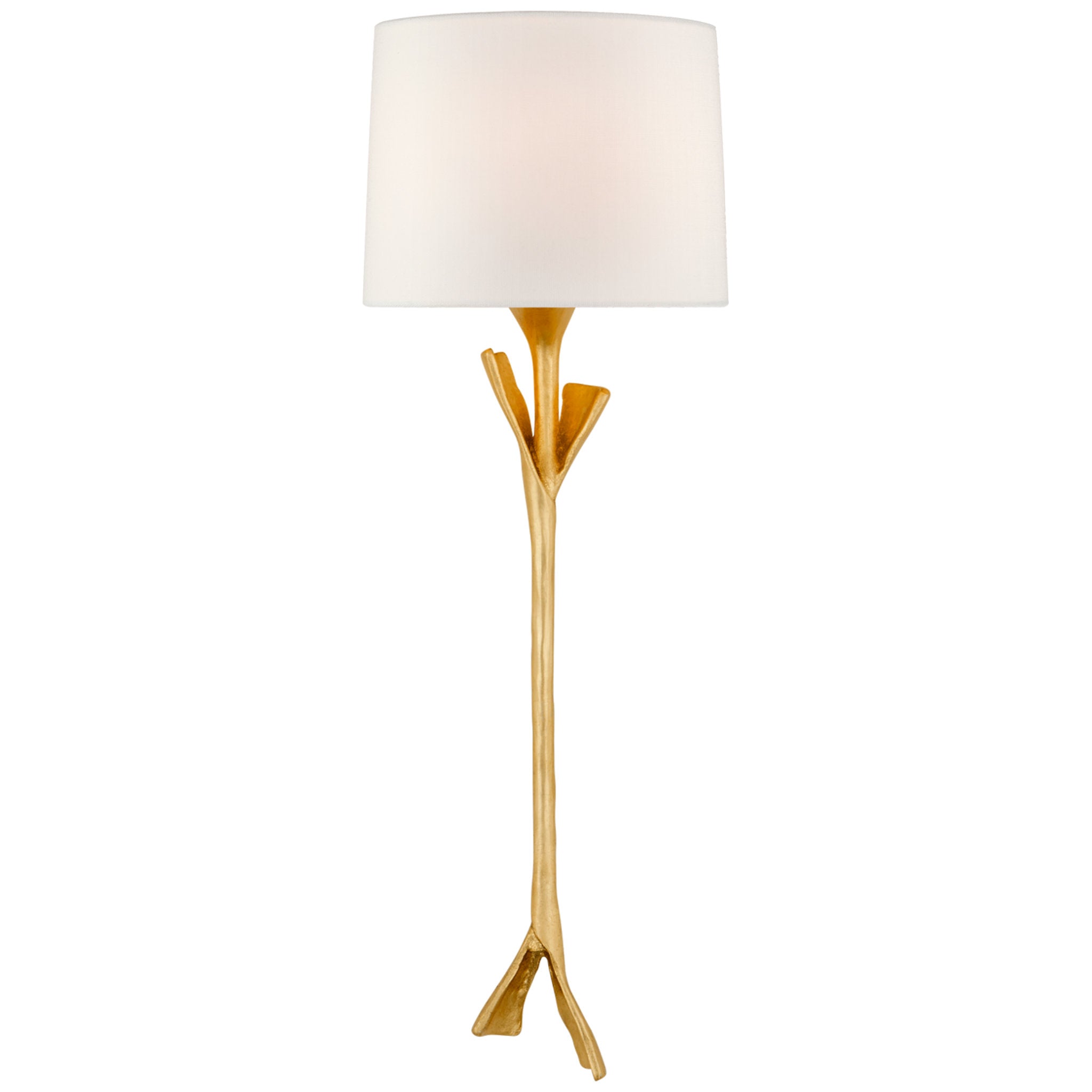 AERIN Fliana Tail Sconce in Gild with Linen Shade