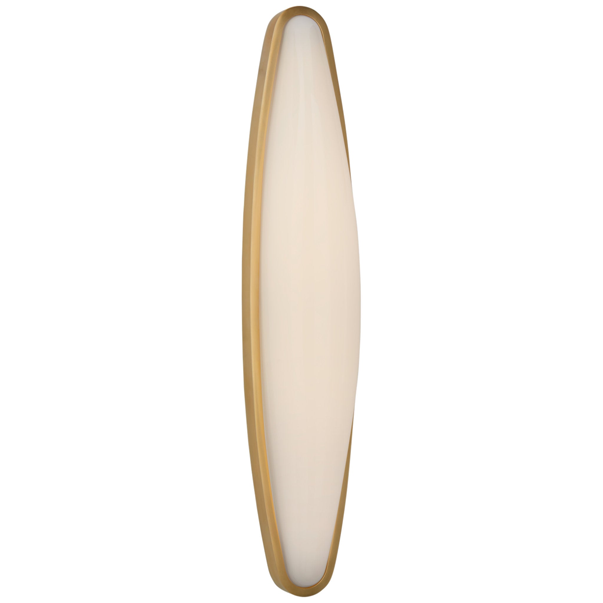 AERIN Ezra Large Bath Sconce in Hand-Rubbed Antique Brass with White Glass