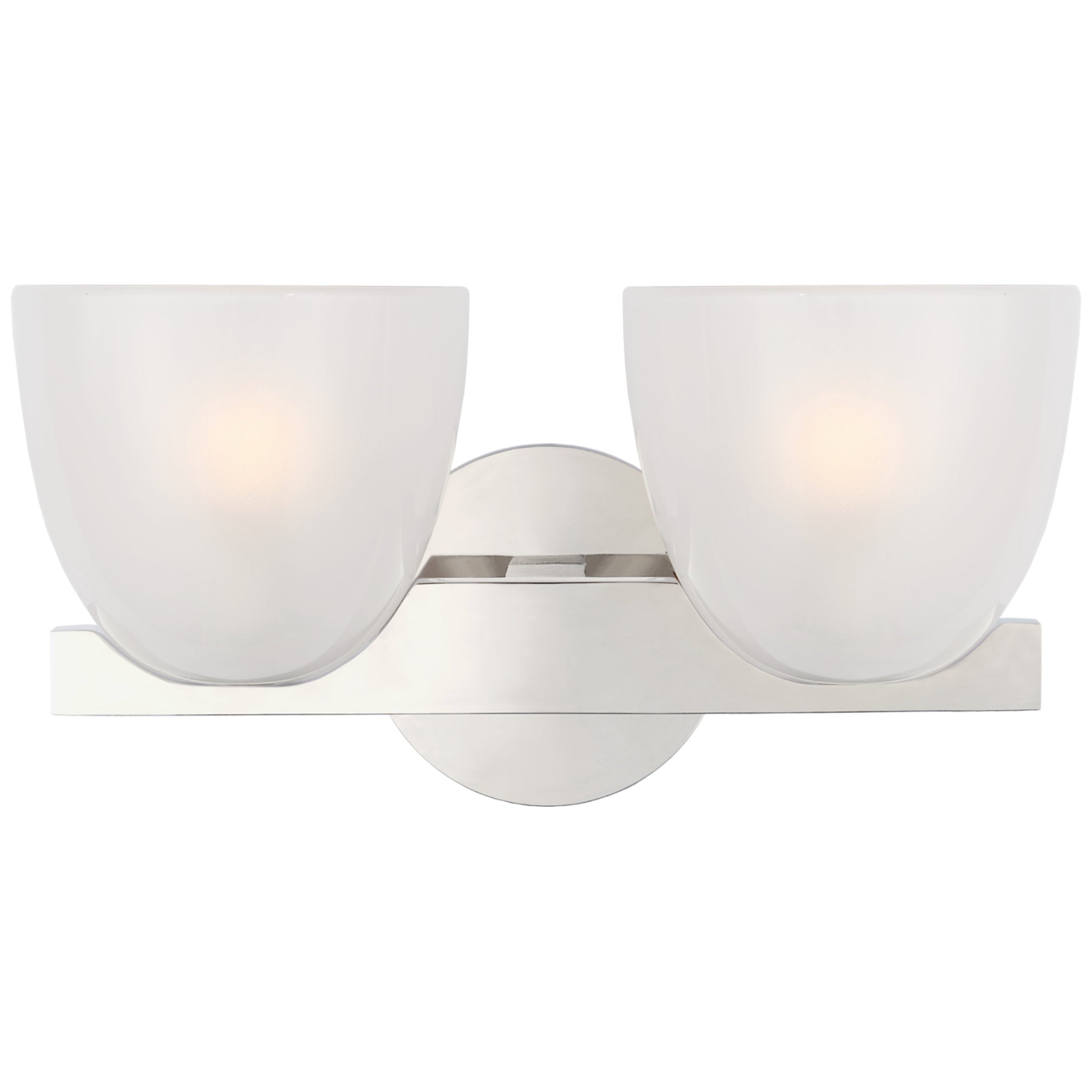 AERIN Carola Double Sconce in Polished Nickel with Frosted Glass