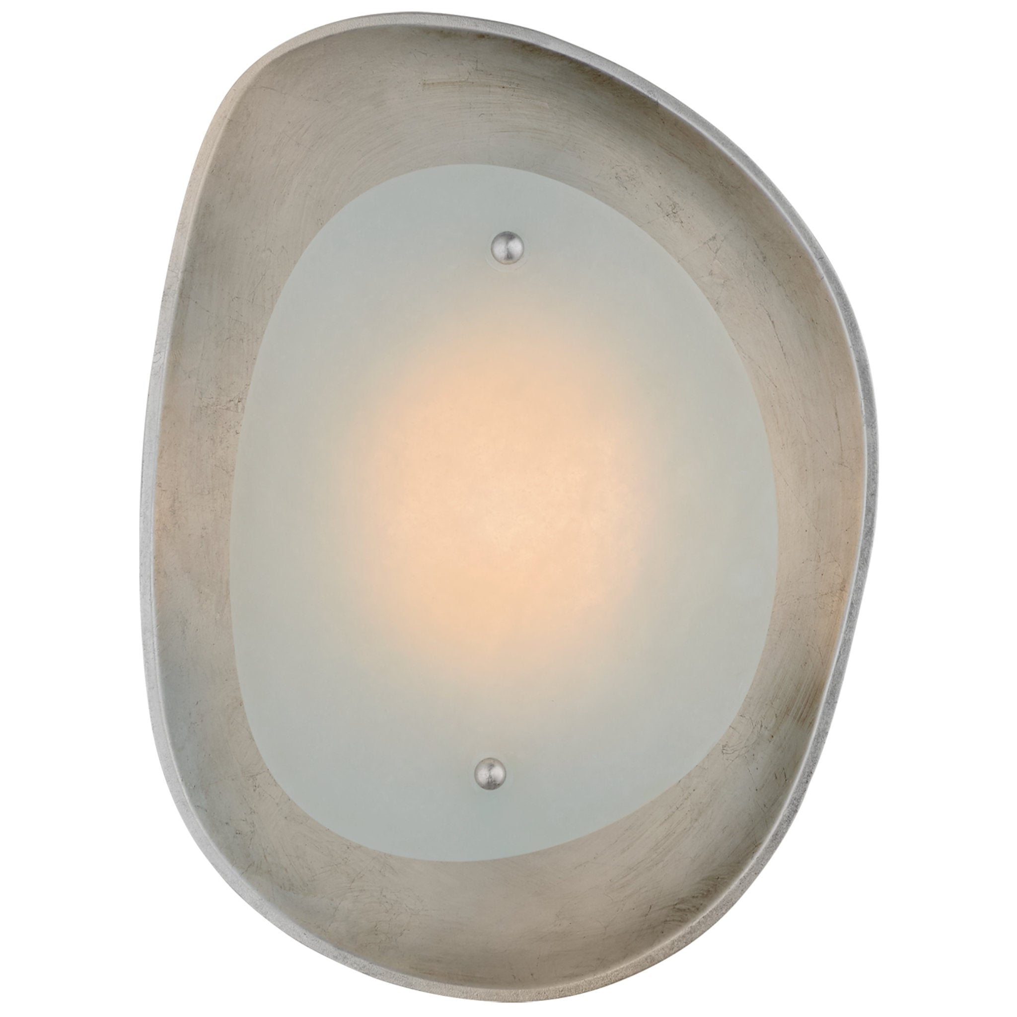 AERIN Samos Small Sculpted Sconce in Burnished Silver Leaf with Alabaster