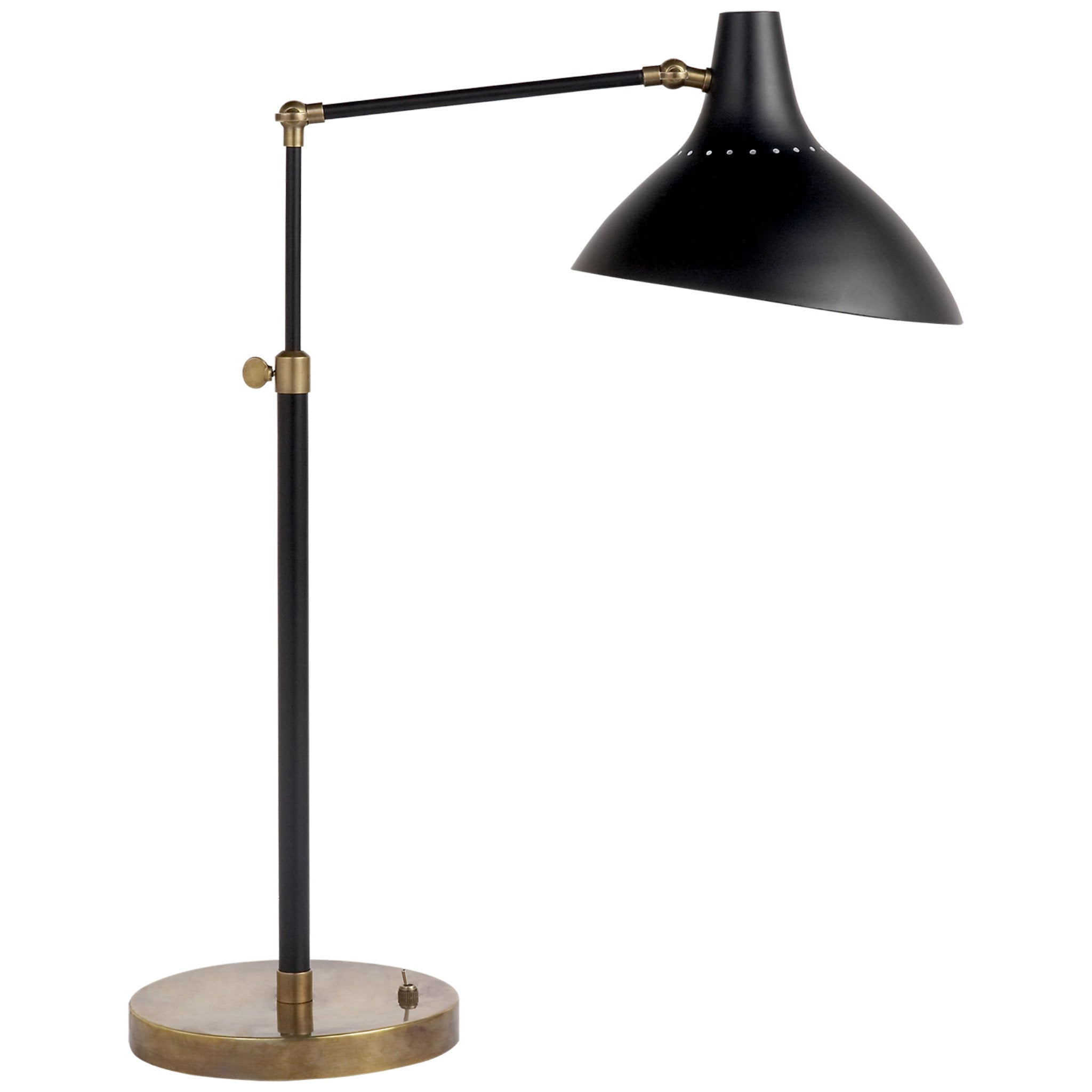 AERIN Charlton Table Lamp in Black and Hand Rubbed Antique Brass