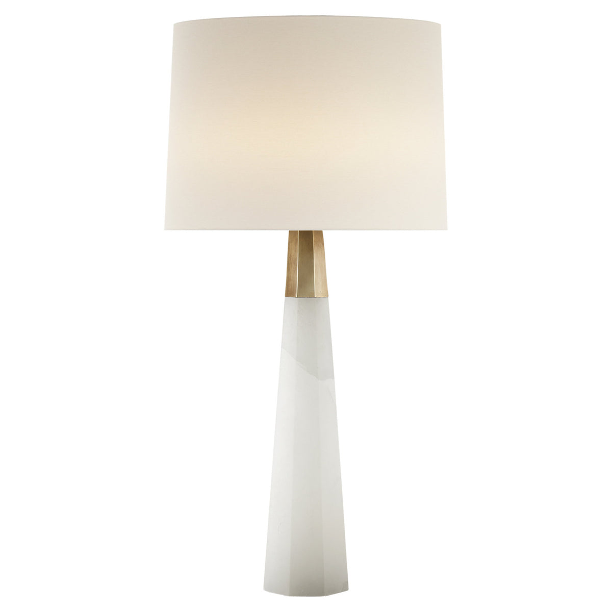 AERIN Olsen Table Lamp in Alabaster and Hand-Rubbed Antique Brass with