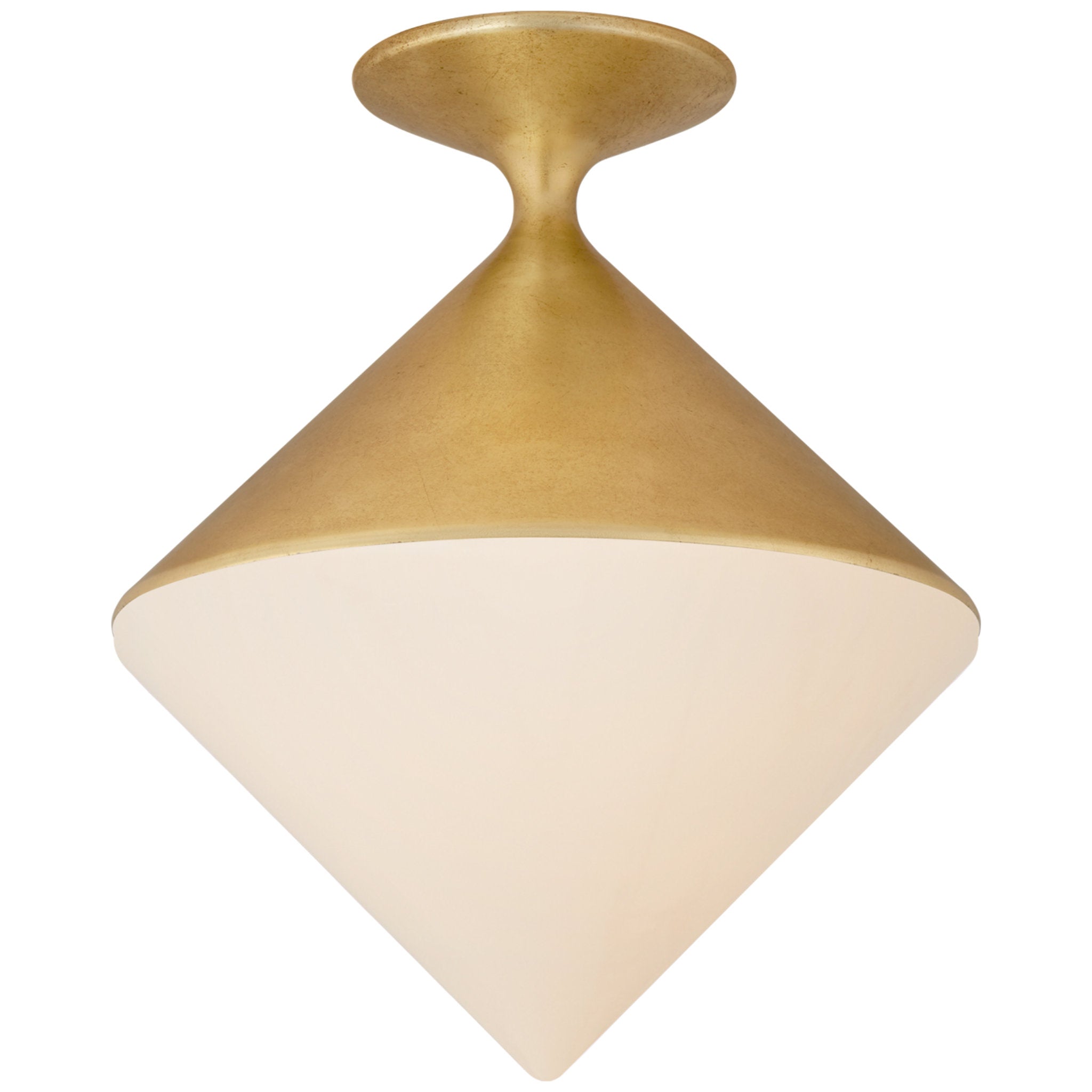 AERIN Sarnen Small Flush Mount in Gild with White Glass