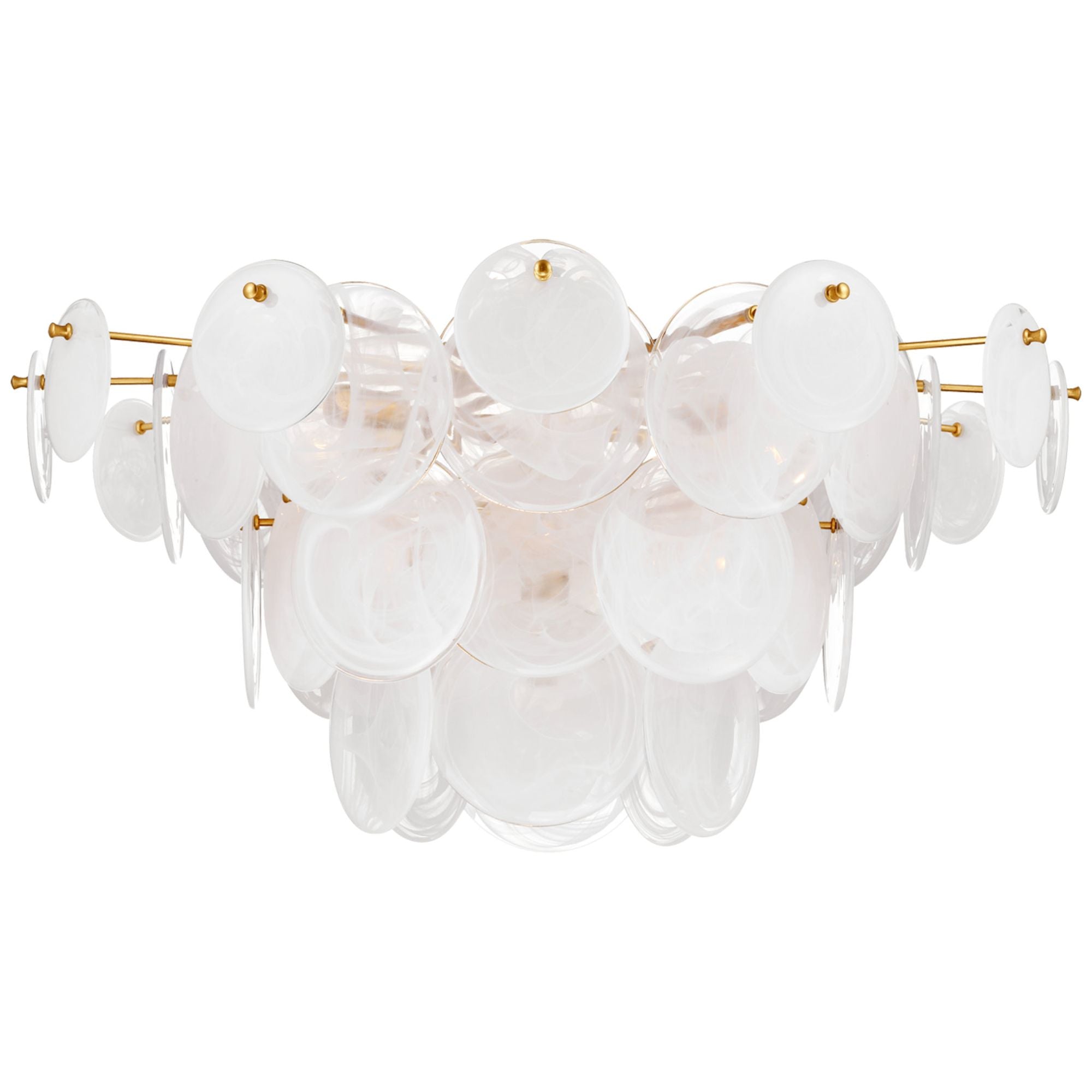 AERIN Loire Grande Flush Mount in Gild with White Strie Glass