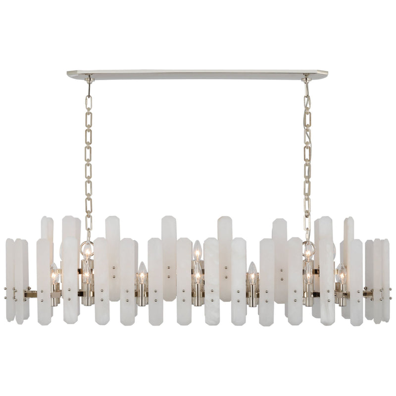 AERIN Bonnington Large Linear Chandelier in Polished Nickel with