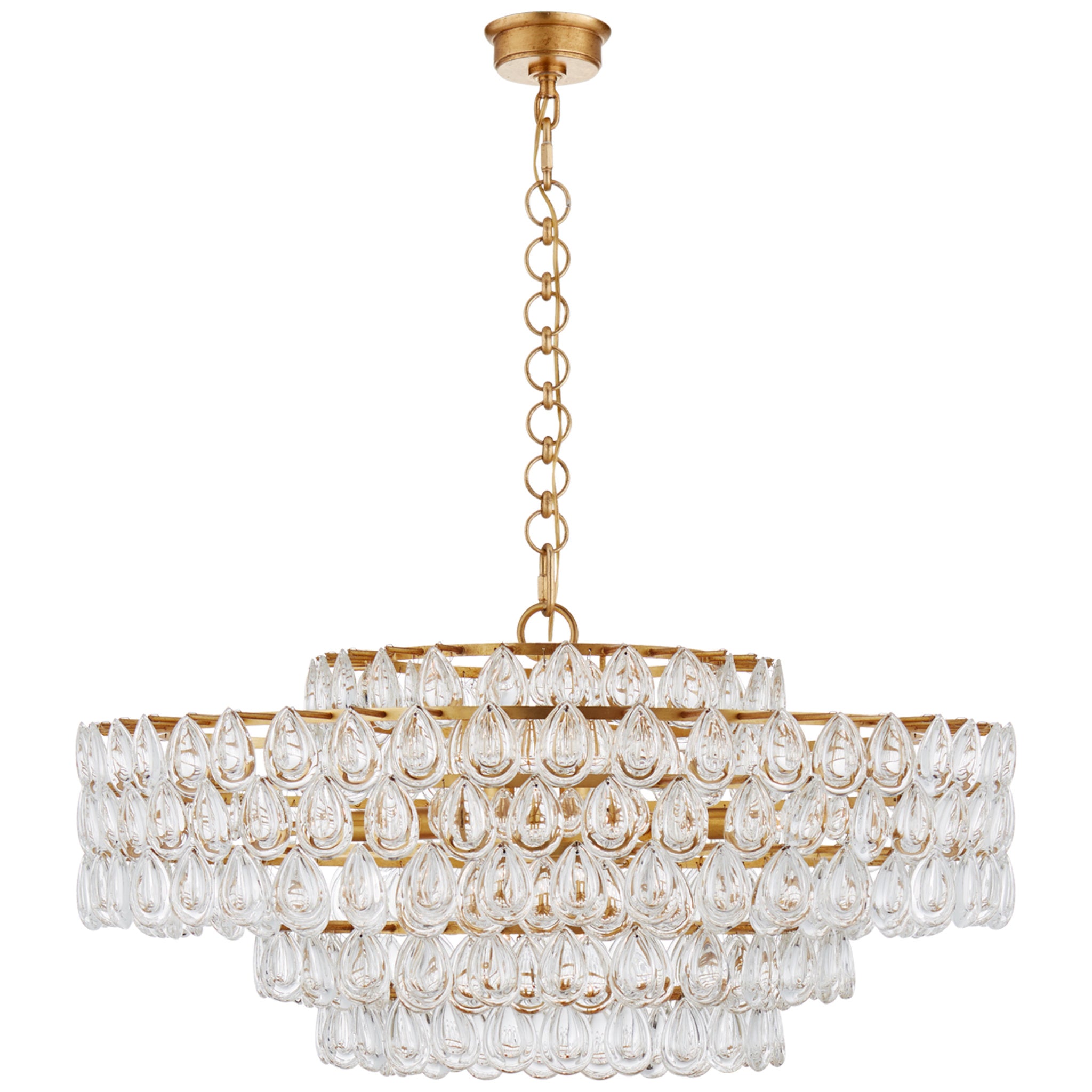 AERIN Liscia Large Chandelier in Gild with Crystal