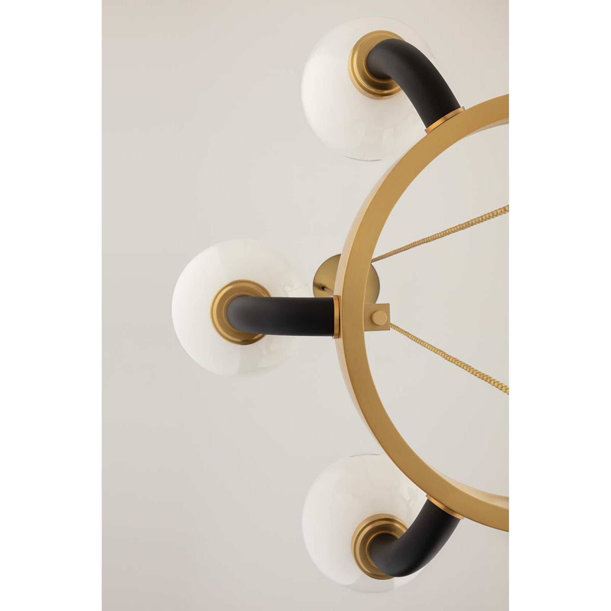 Werner 12 Light Chandelier in Aged Brass/black