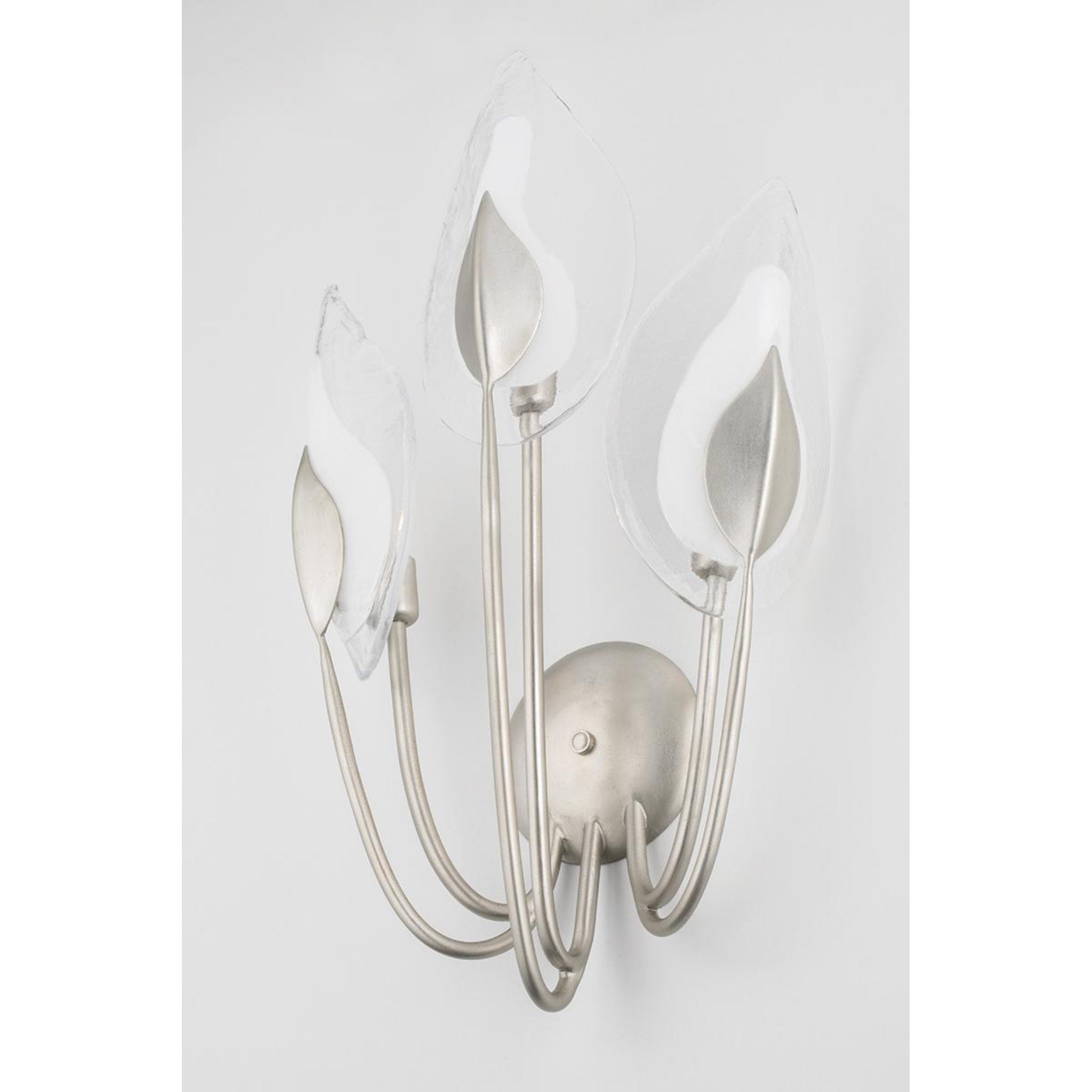 Blossom 3 Light Wall Sconce in Silver Leaf