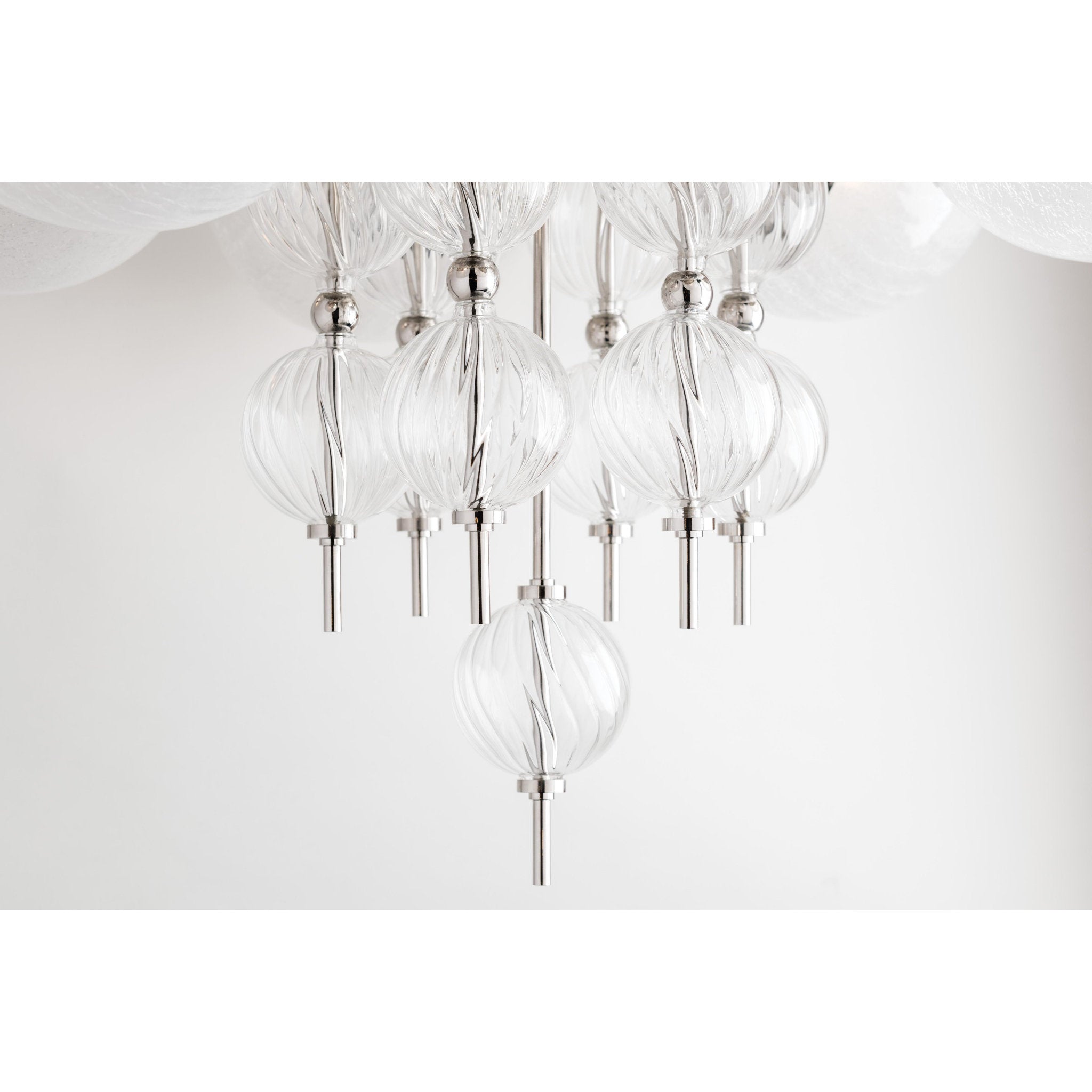 Calypso 8 Light Chandelier in Polished Nickel by Corey Damen Jenkins