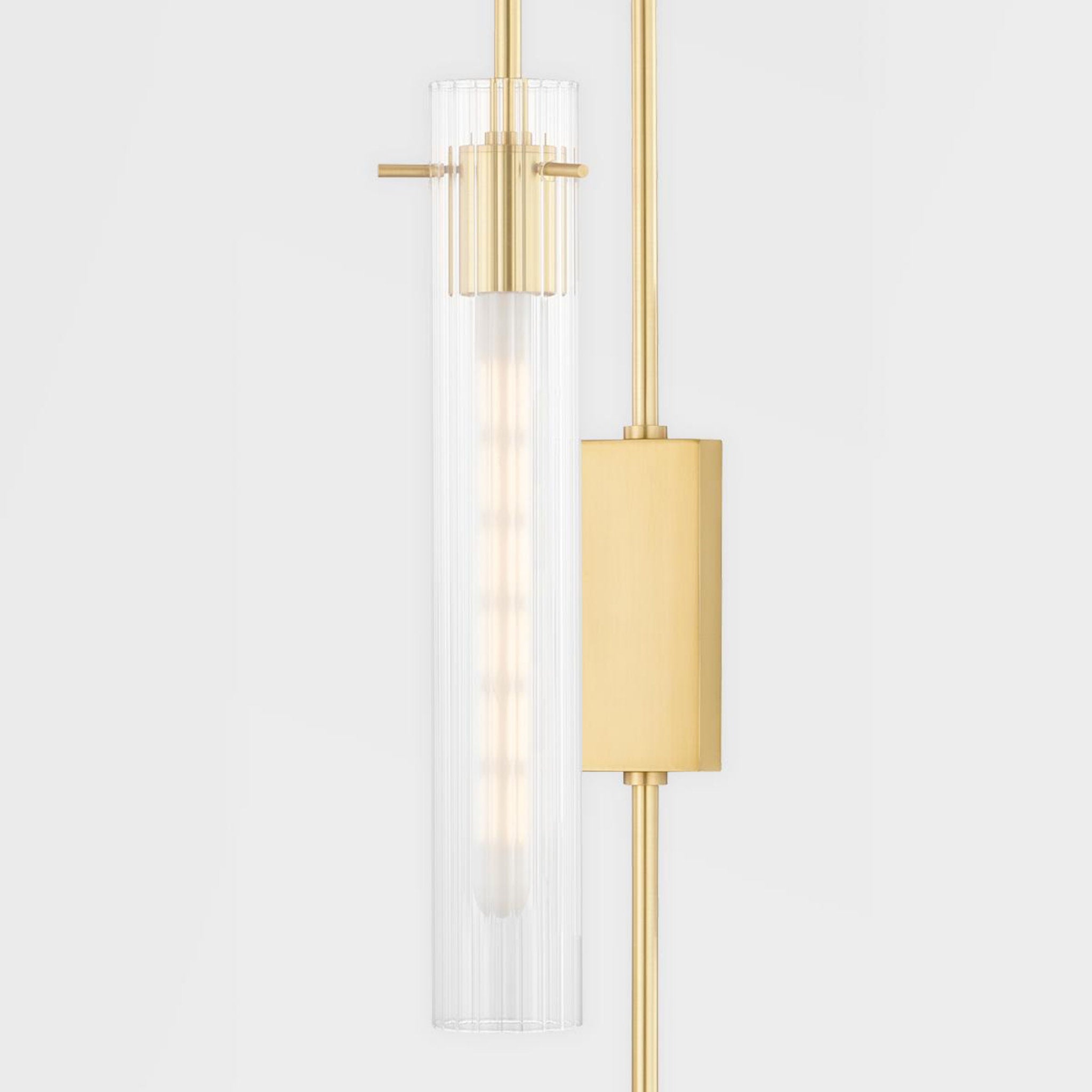 Nettie 1-Light Plug-in Sconce in Aged Brass