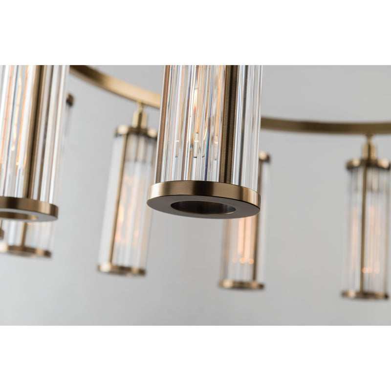 Marley 6 Light Linear in Aged Brass – Foundry Lighting