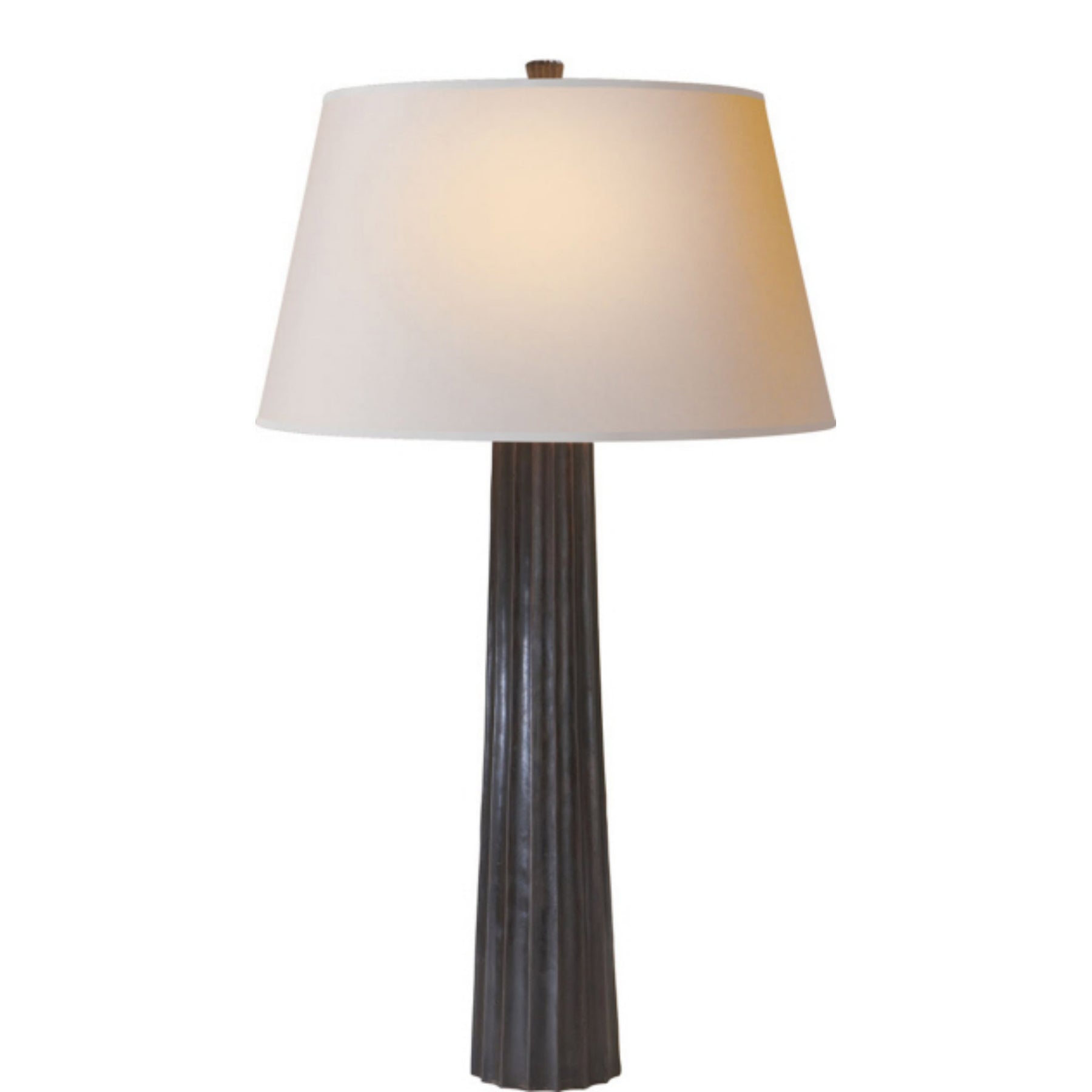 Chapman & Myers Fluted Spire Large Table Lamp in Aged Iron with Natura