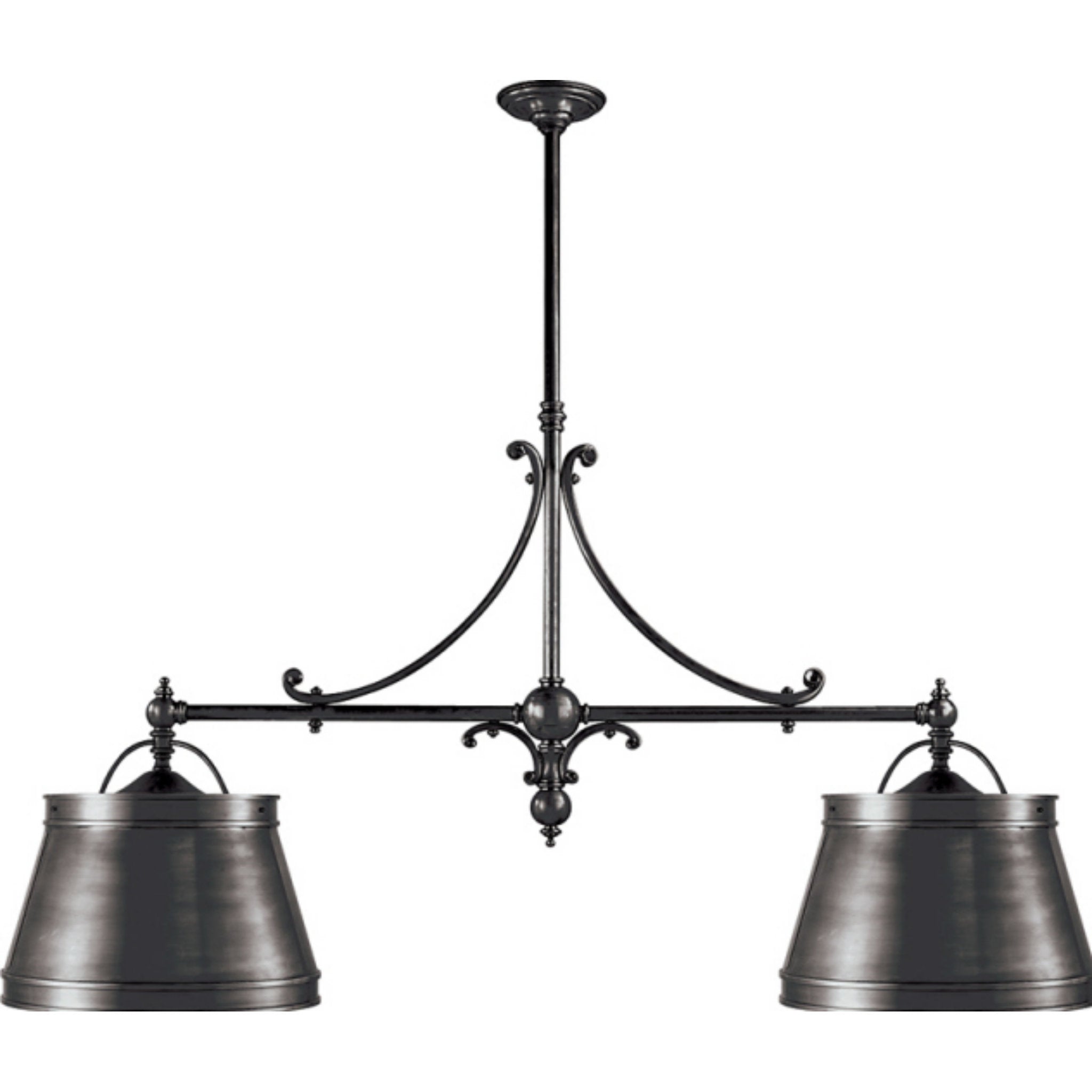 Chapman & Myers Sloane Double Shop Pendant in Bronze with Bronze Shades