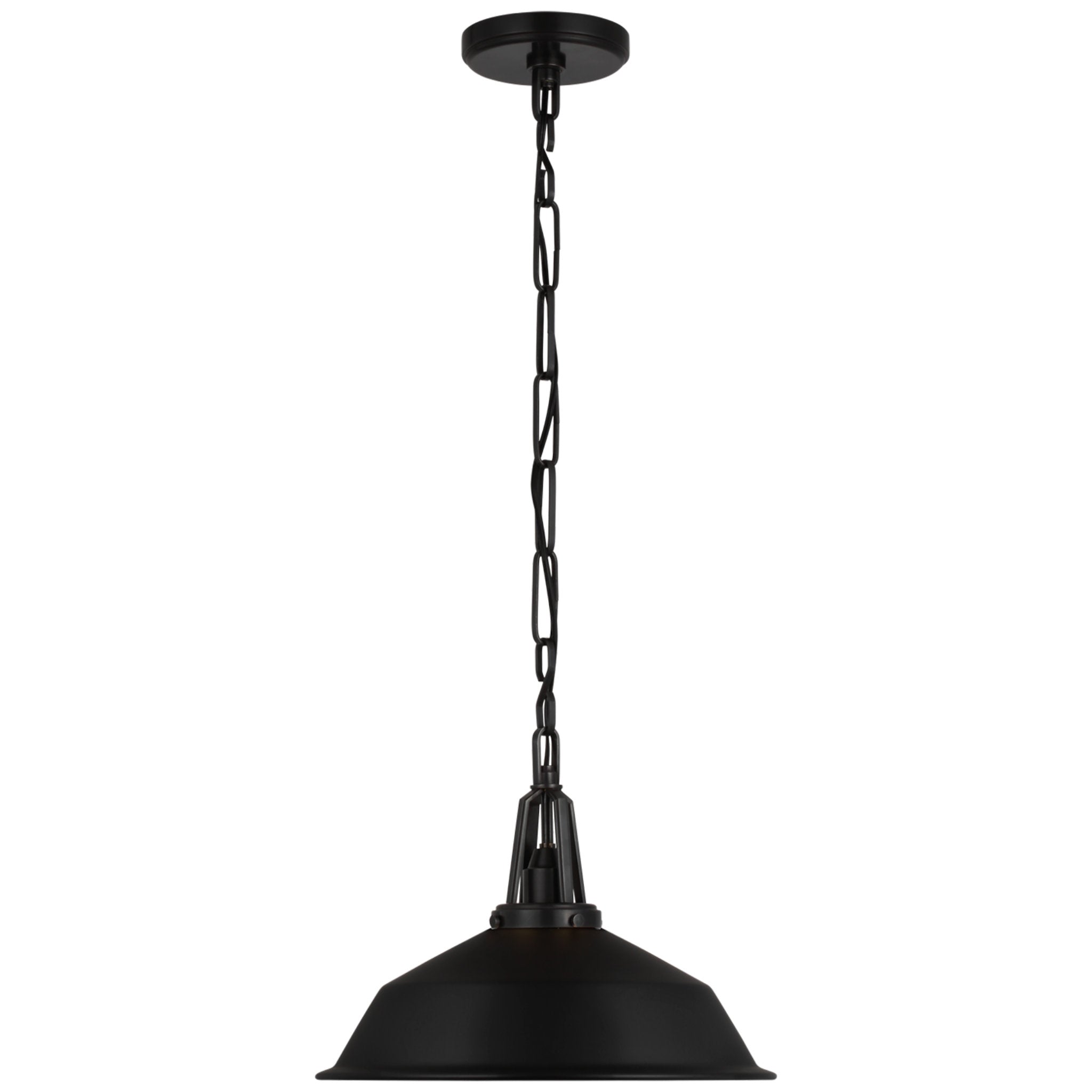 Chapman & Myers Layton 14" Pendant in Bronze with Matte Black Shade