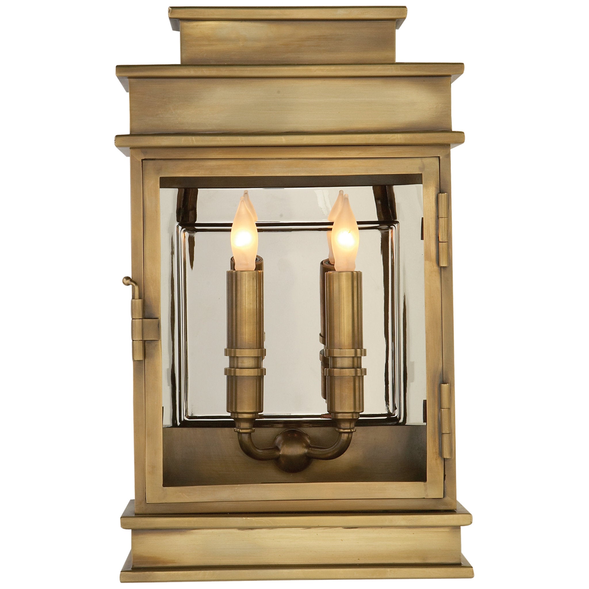 Chapman & Myers Linear Lantern Short in Antique-Burnished Brass