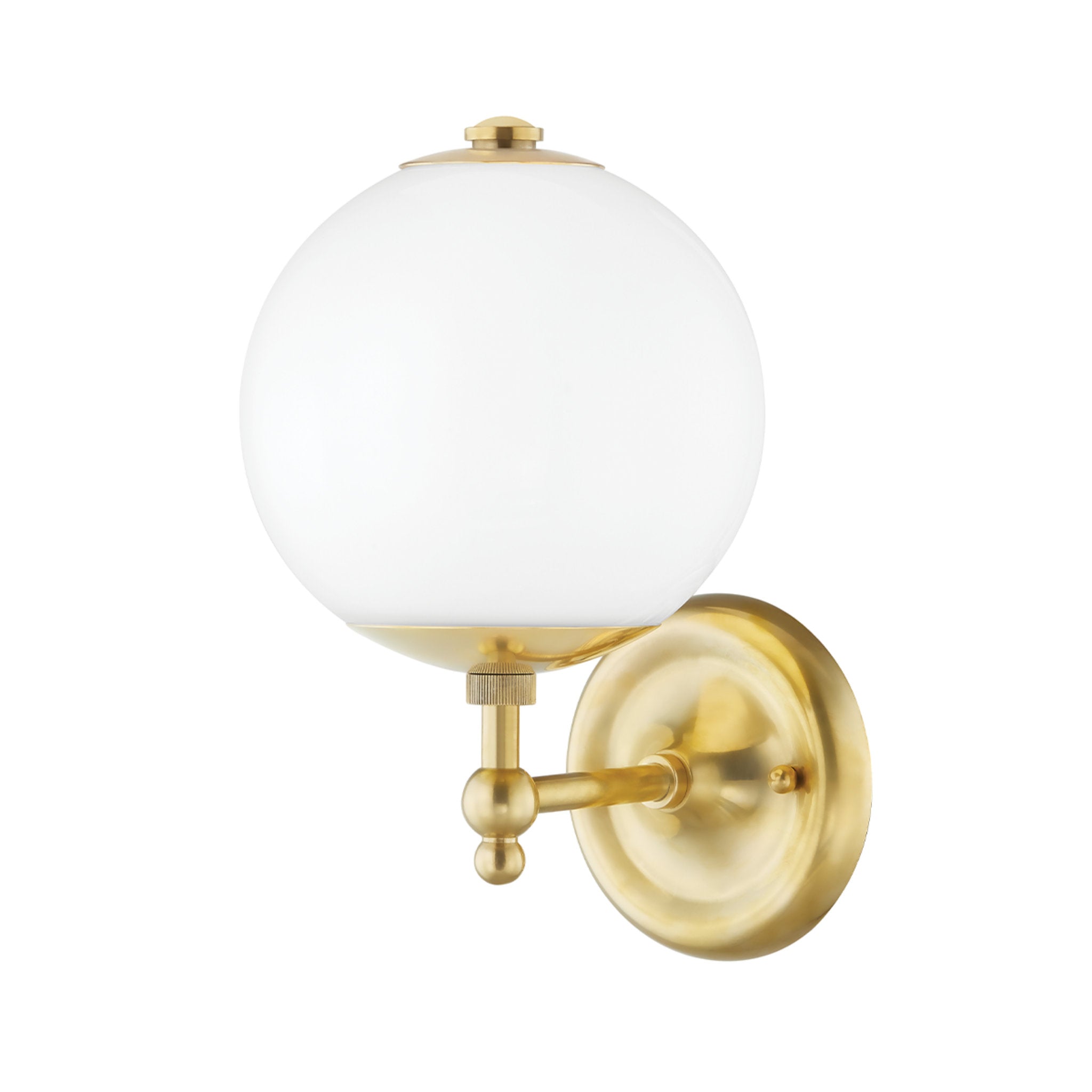 Sphere No.1 1 Light Wall Sconce in Aged Brass by Mark D. Sikes