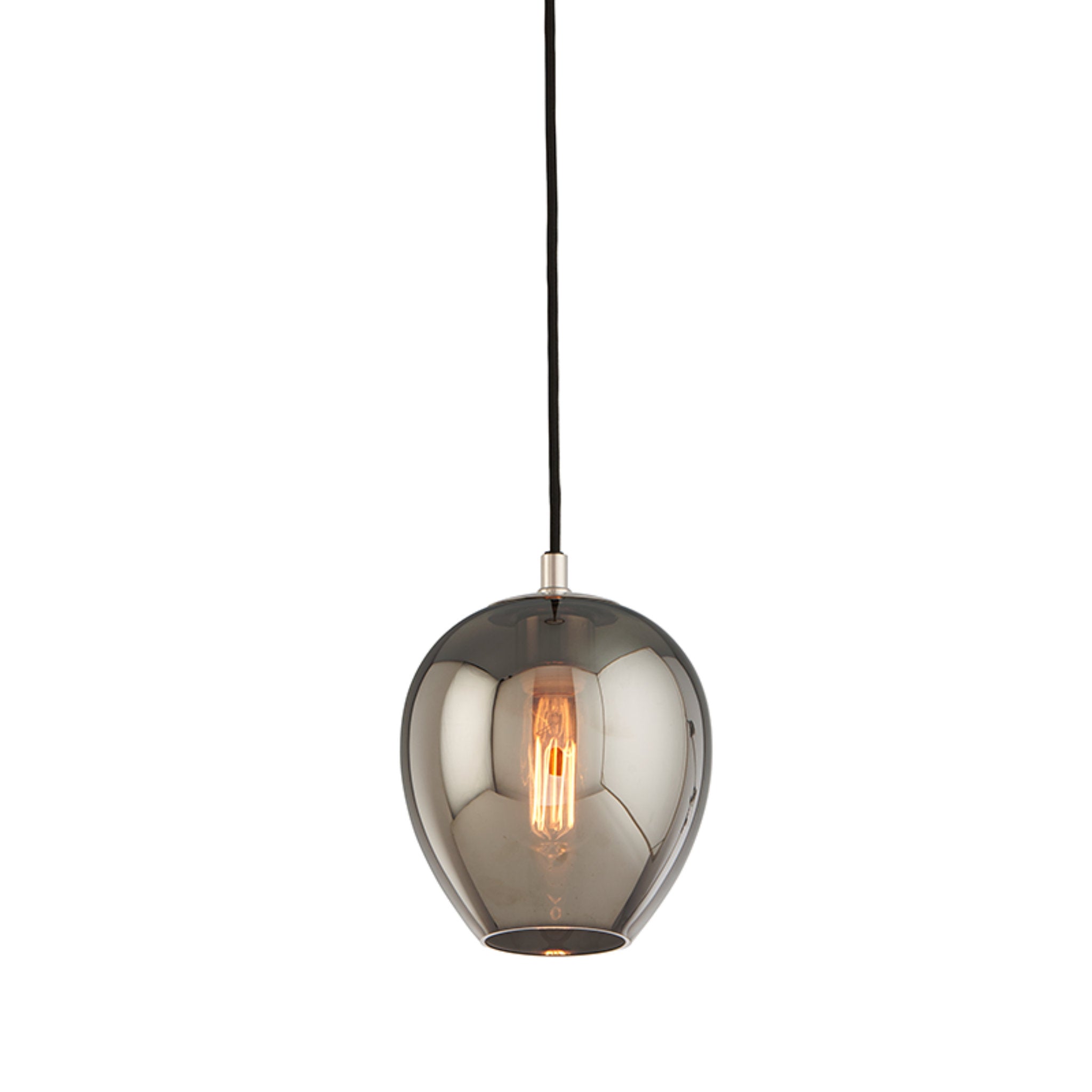 Odyssey Pendant 1-Light LED in  Textured Black & Polish Nickel L7 x W7 x H10.75