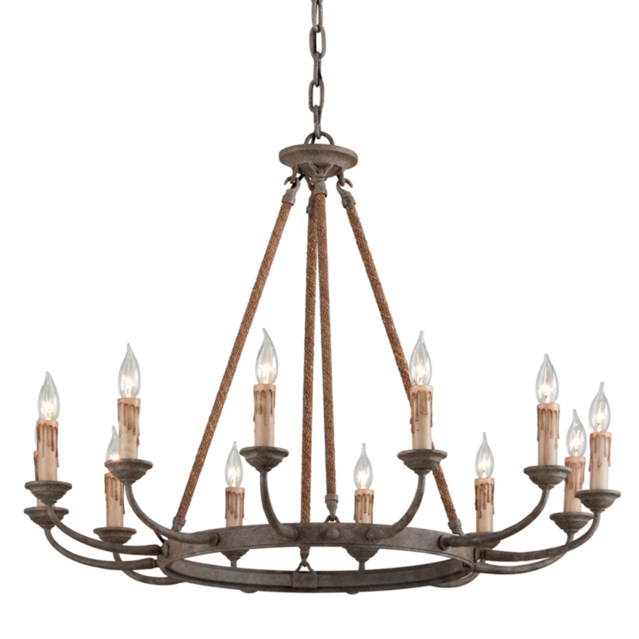 Cyrano Chandelier 12-Light LED in  Earthen Bronze L36 x W36 x H27.5