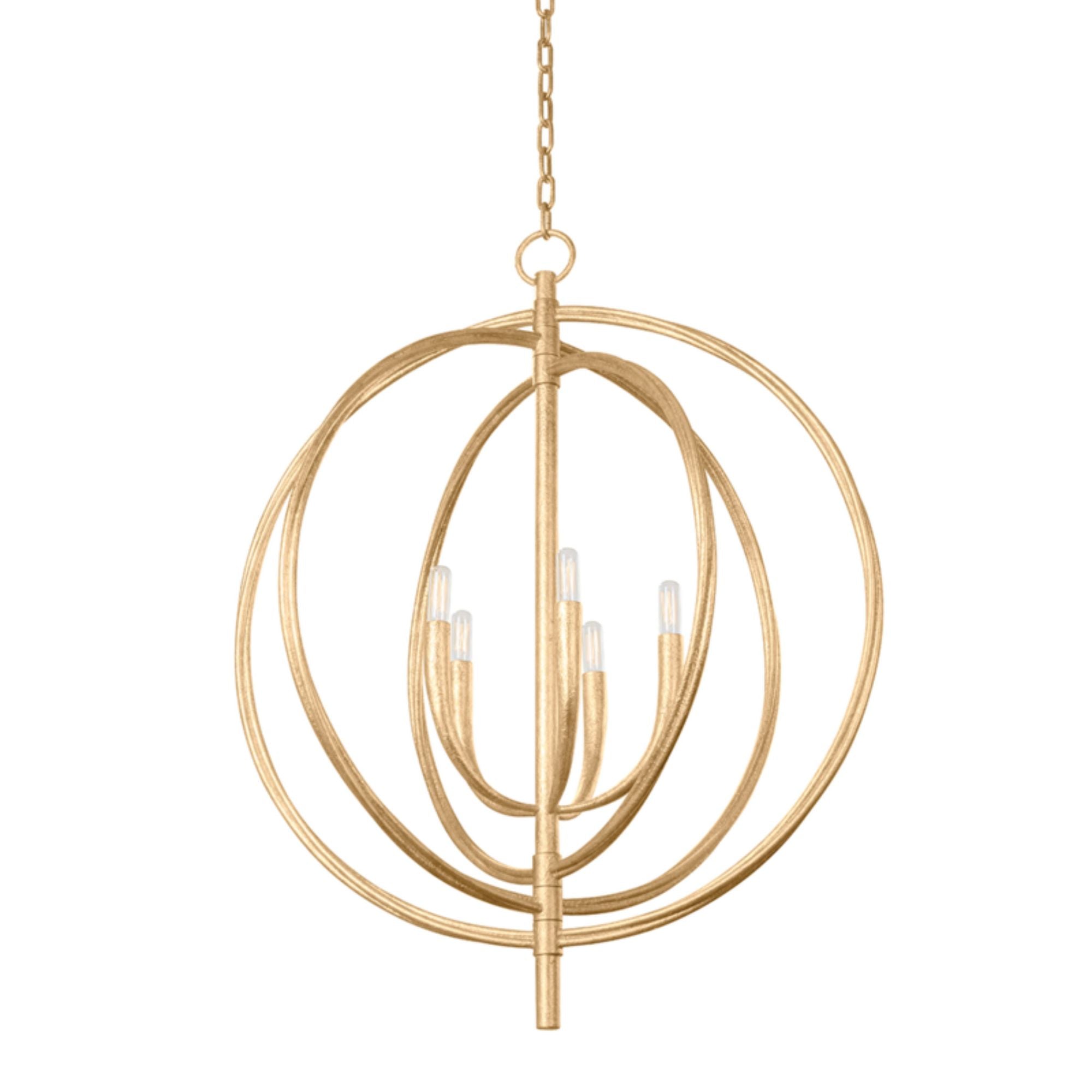 FILLEA Pendant 5-Light LED in  Vintage Gold Leaf L30 x W30 x H37.25