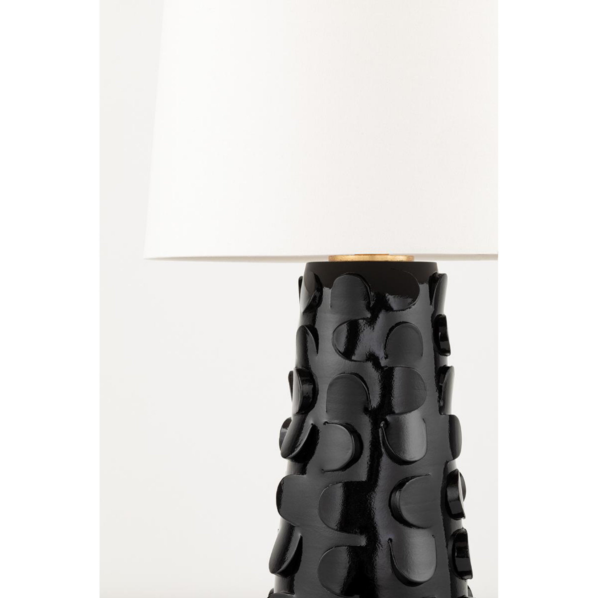 Naomi 1-Light Table Lamp in Black Lustro/Gold Leaf Combo