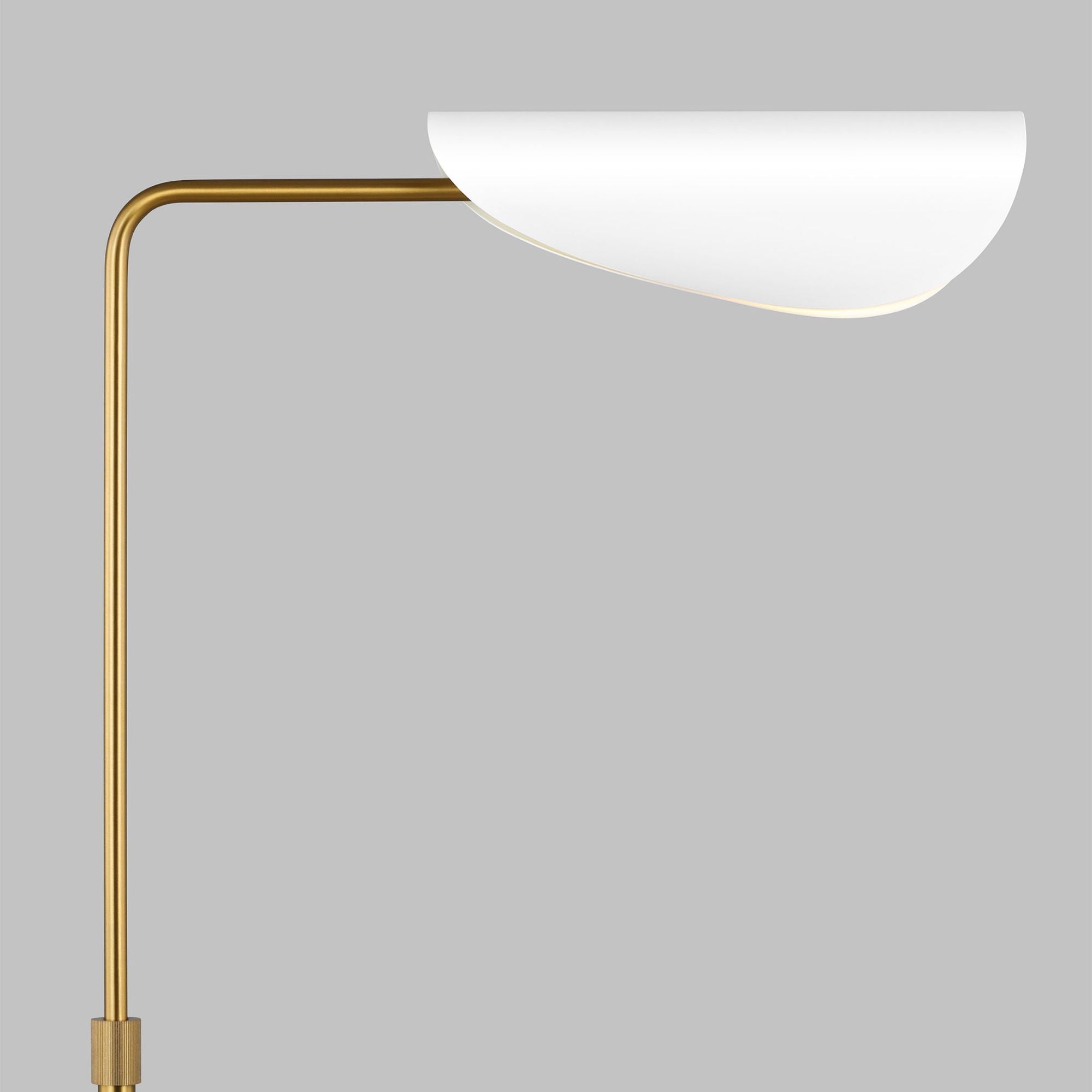 AERIN Tresa Task Floor Lamp in Matte White and Burnished Brass